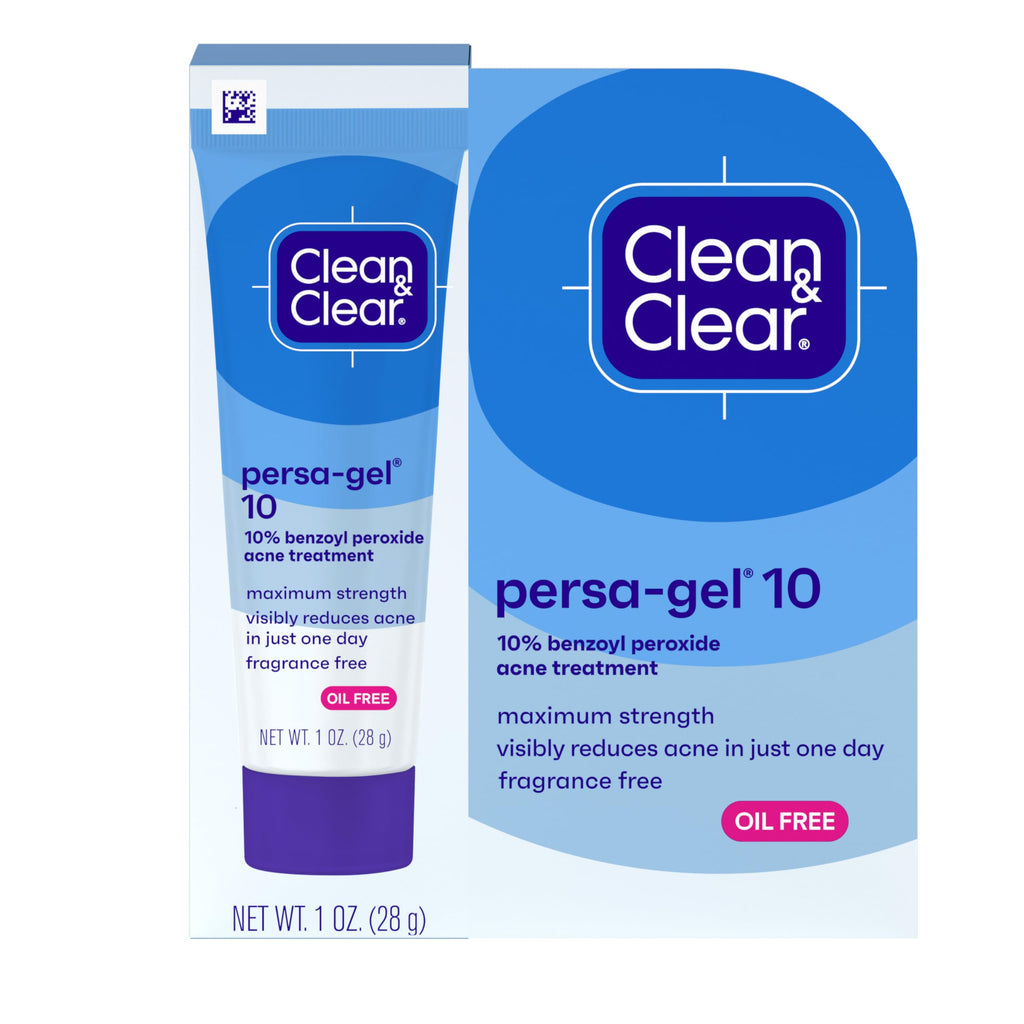 Clean & Clear Persa-Gel 10 Oil-Free Acne Spot Treatment with Maximum Strength 10% Benzoyl Peroxide, Topical Pimple
