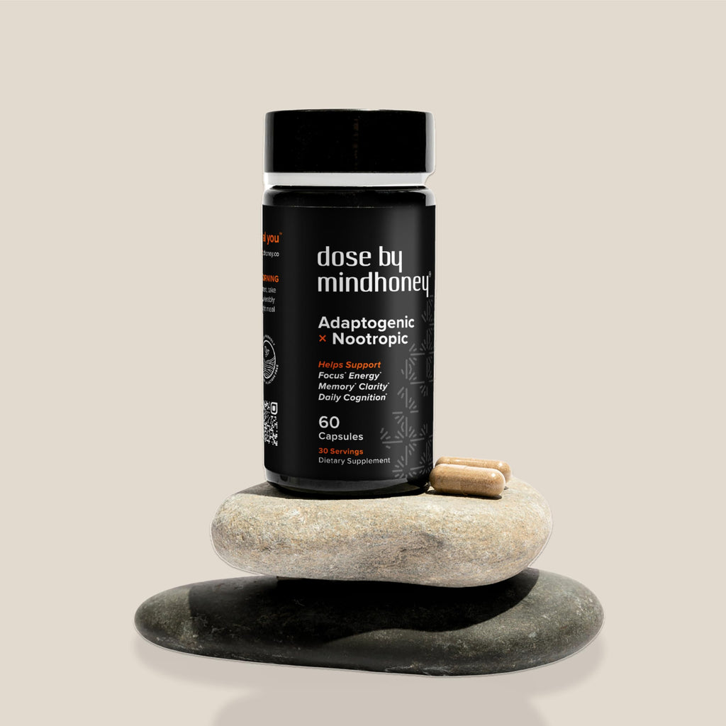 MINDHONEY | DOSE 60 Count, Premium All-in-One Nootropic Brain Supplement | Focus, Mood, Energy, & Memory | Functional Mushrooms & Adaptogens - Lion’s Mane, Ashwagandha, L-Theanine, Bacopa, & Vitamins MINDHONEY Au supplements