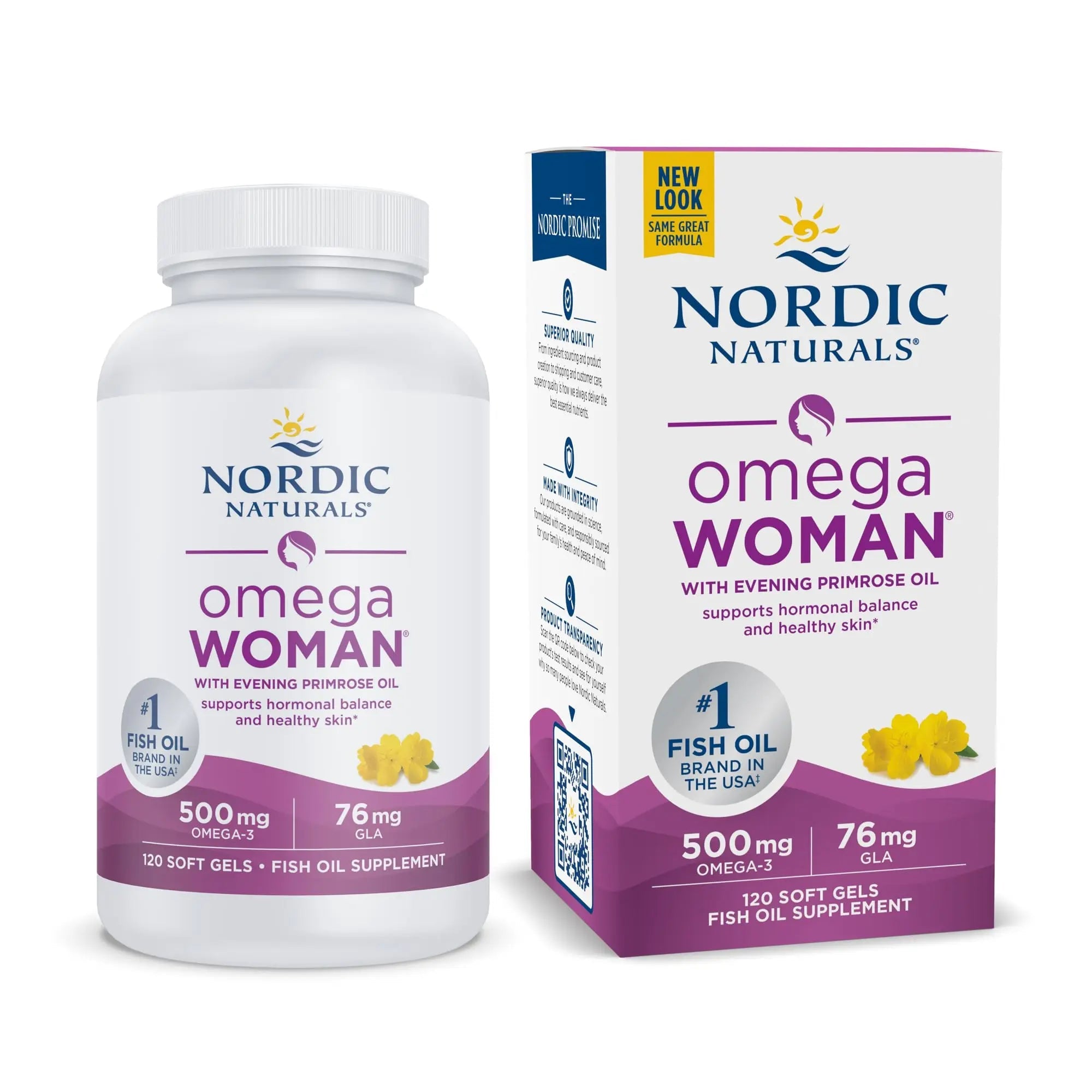 Nordic Naturals Omega Woman, Lemon - 120 Soft Gels - 500 mg Omega-3 + 800 mg Evening Nordic Naturals Au supplements