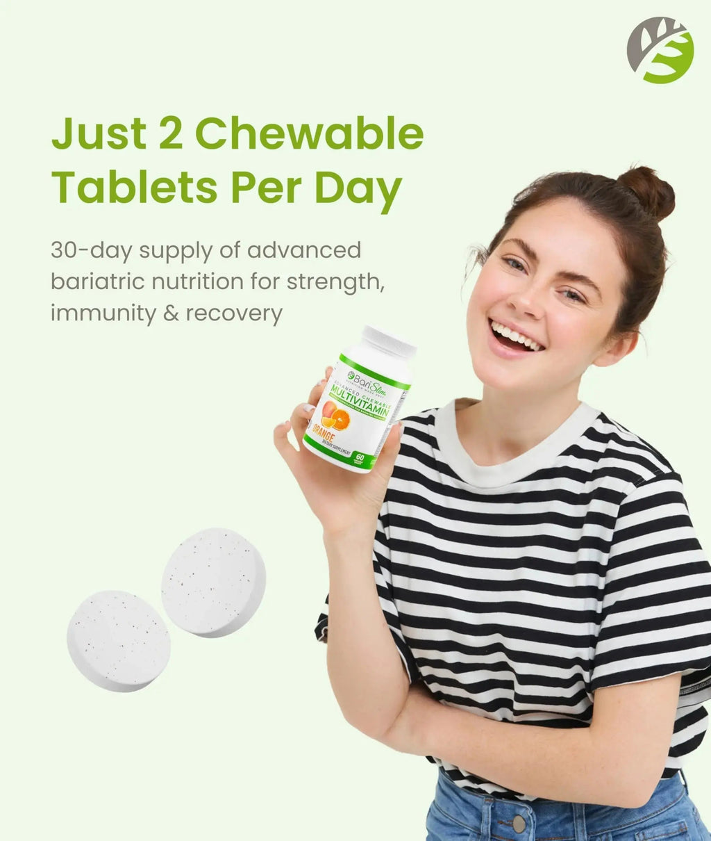 BariSlim Advanced Chewable Bariatric Multivitamin Tablets - Bariatric Vitamin and Supplement for Post Bariatric Surgery Including Gastric BariSlim Au supplements