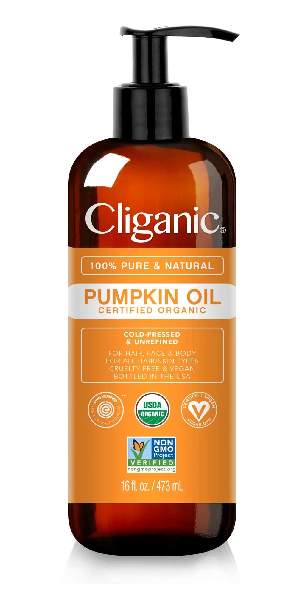 Cliganic Organic Pumpkin Seed Oil, 100% Pure - For Face & Hair | Natural Cold Pressed Unrefined Cliganic Au supplements