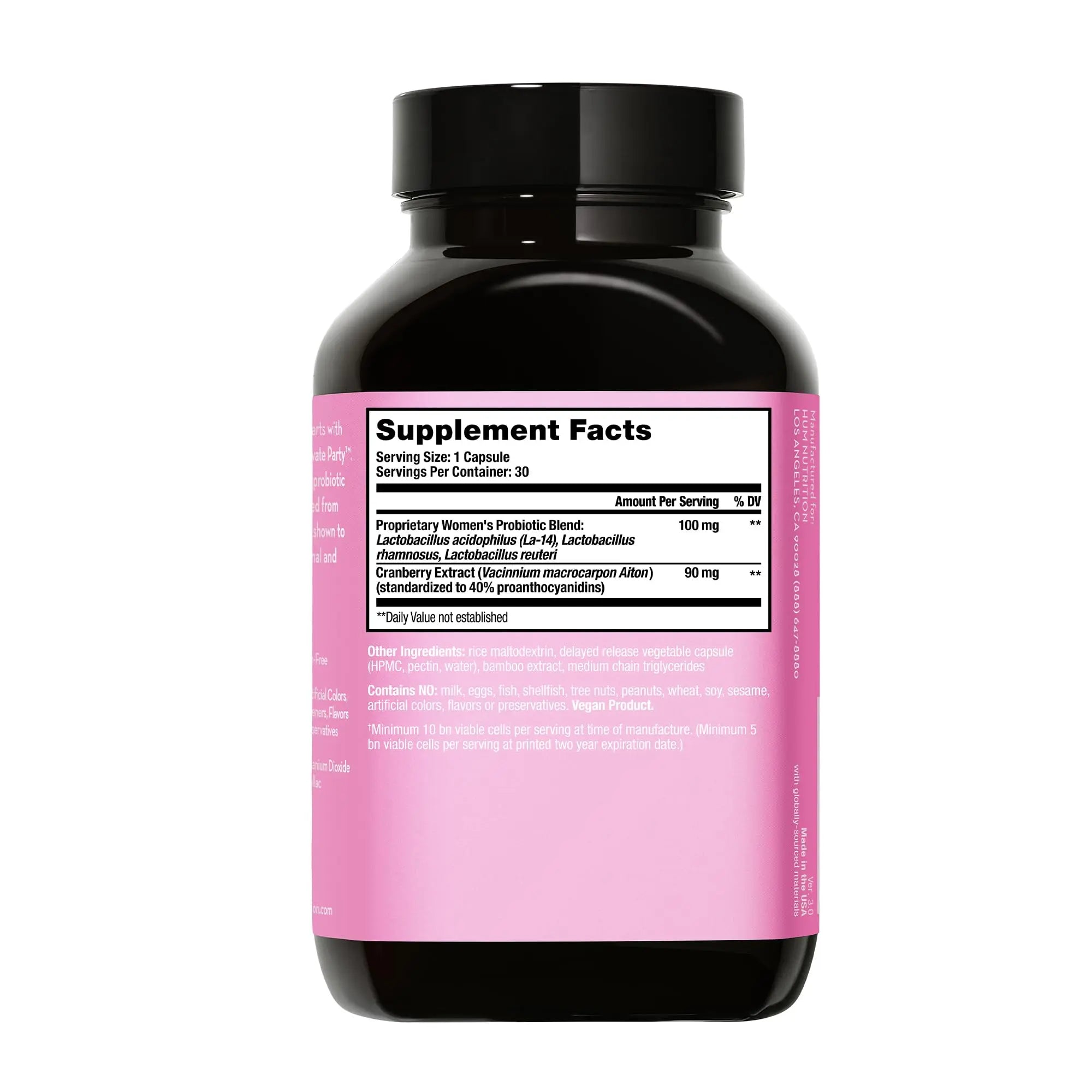 HUM Private Party Pills - Vaginal Probiotics for Women's Ph Balance with Cranberry HUM Au supplements