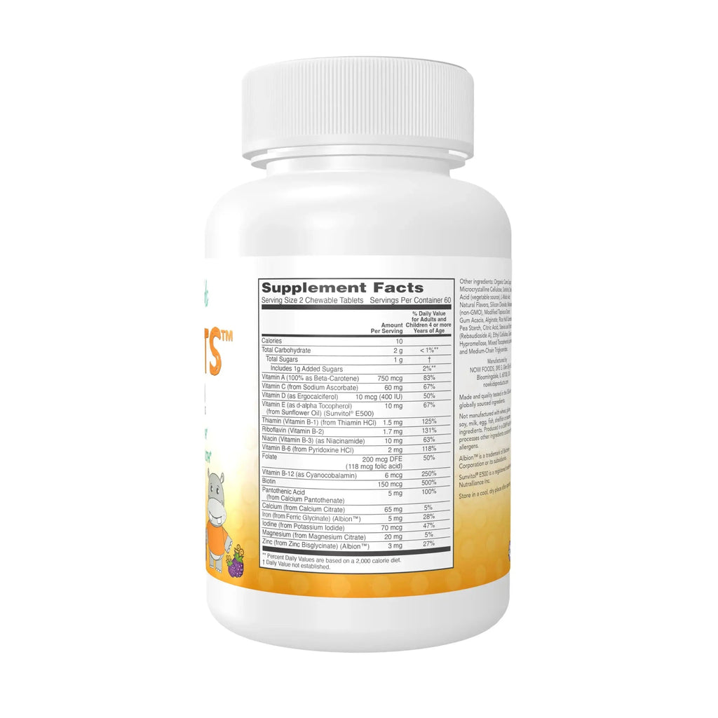 Now Kids Supplements, Kid Vits Multivitamin, Grape Flavor, 120 Chewable Tablets NOW Foods Au supplements