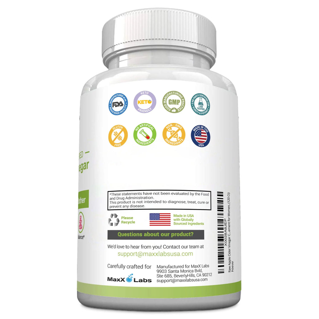 Apple Cider Vinegar Capsules with The Mother - Healthy Keto Diet Supplements MaxX Labs Au supplements