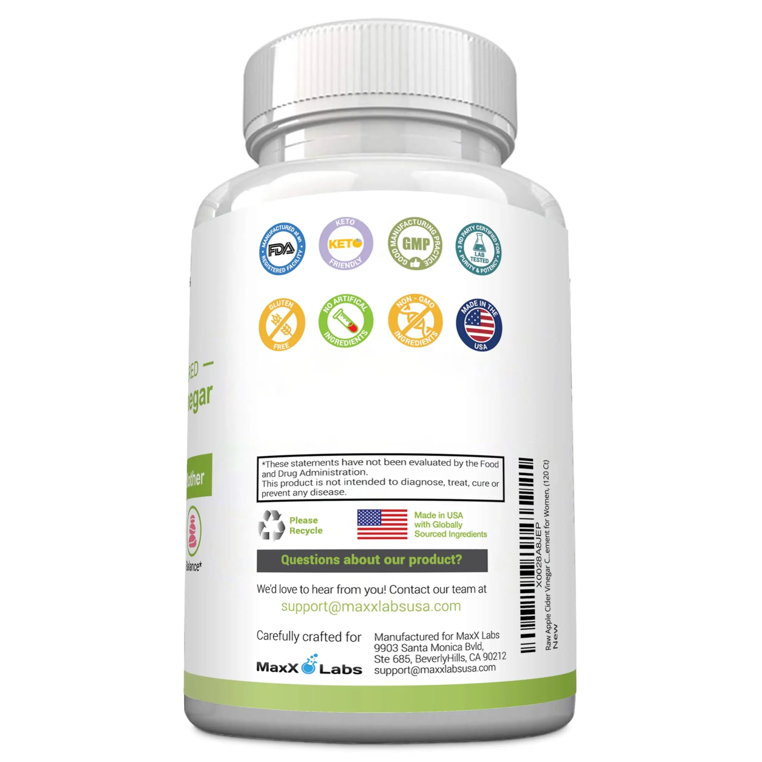 Apple Cider Vinegar Capsules with The Mother - Healthy Keto Diet Supplements MaxX Labs Au supplements