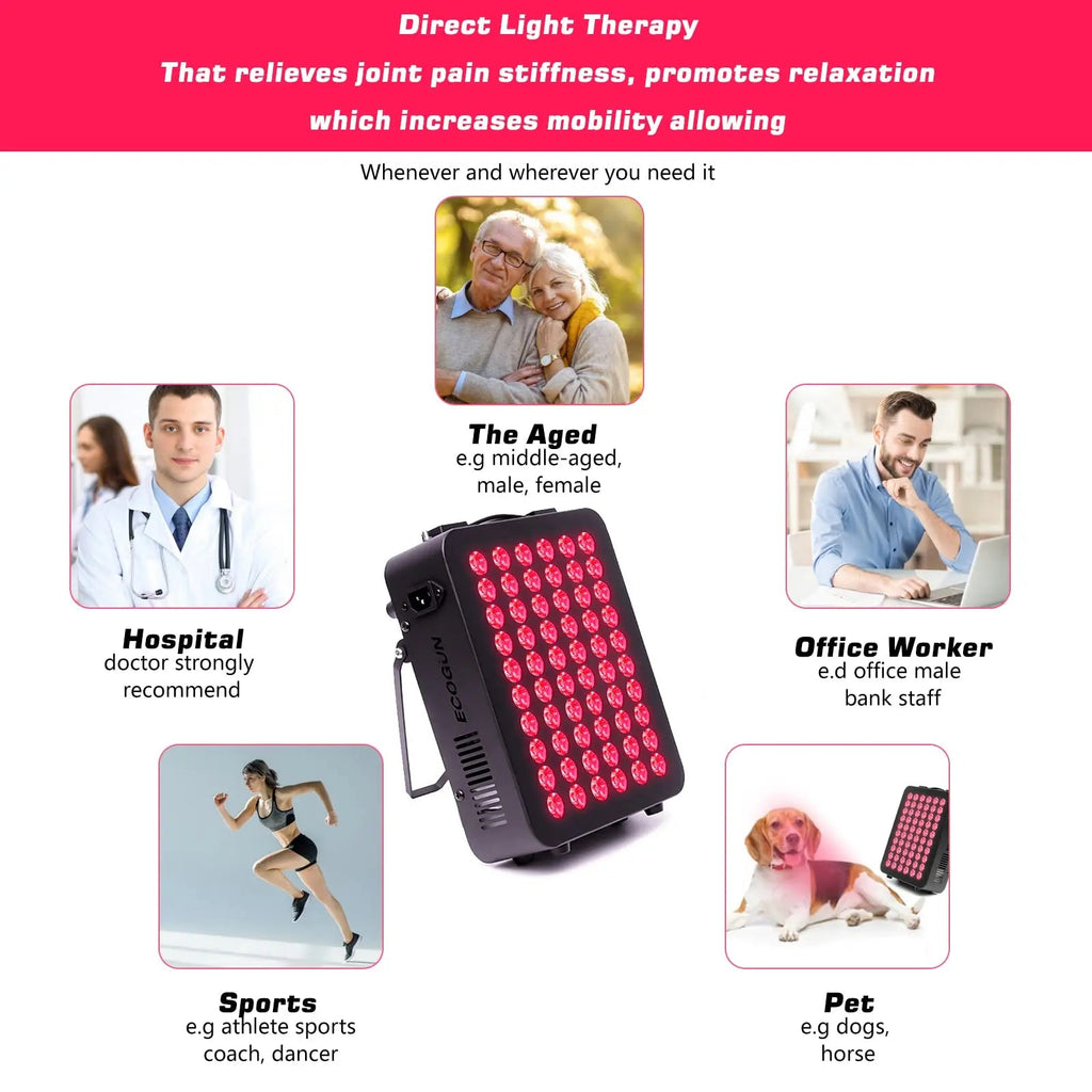 Red Light Therapy Device - Near Infrared Light Therapy with Timer, 60 Clinical Grade LEDs ECOGUN Au supplements