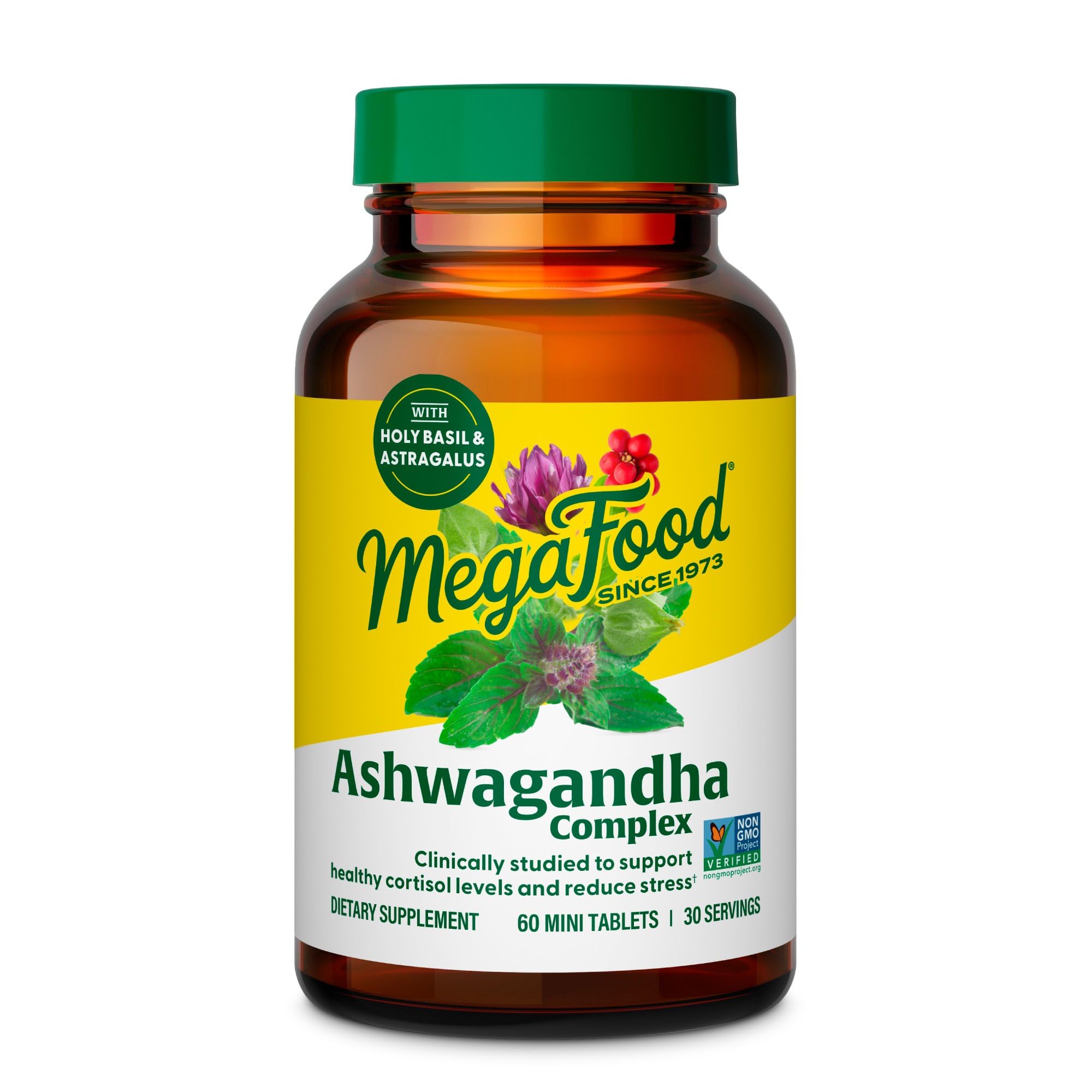 MegaFood Ashwagandha Complex (Formerly Stress Protect) - Ashwagandha Supplements Astragalus Root & Holy Basil - Vegetarian, Gluten Free, Cortisol Supplement - 60 Mini Tablets, 30 Servings MegaFood Au supplements