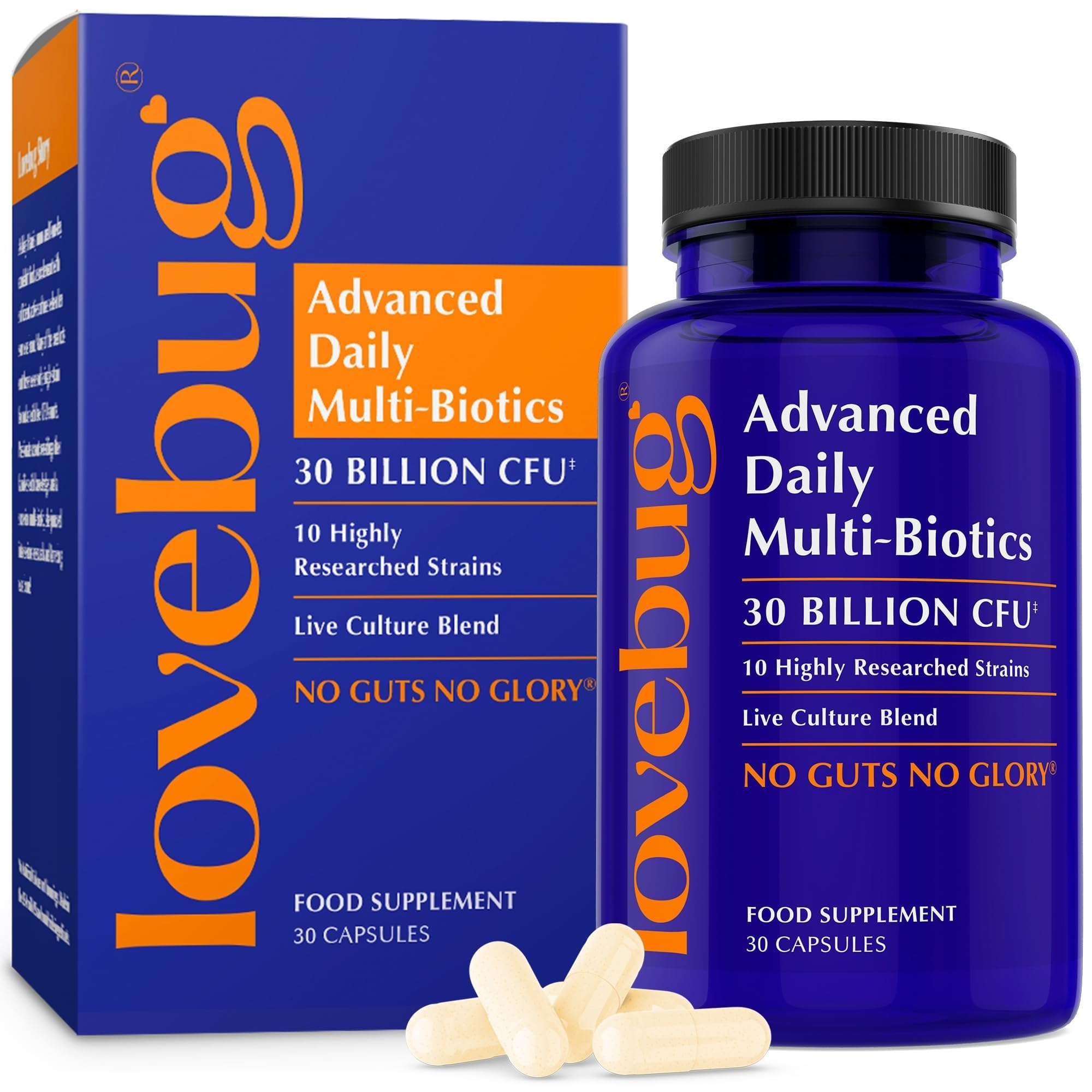 LOVEBUG Award Winning Maximum Strength | Rebuild & Restore Immune and Digestive Microbiome | 10 Clinically Studied Strains for Constipation