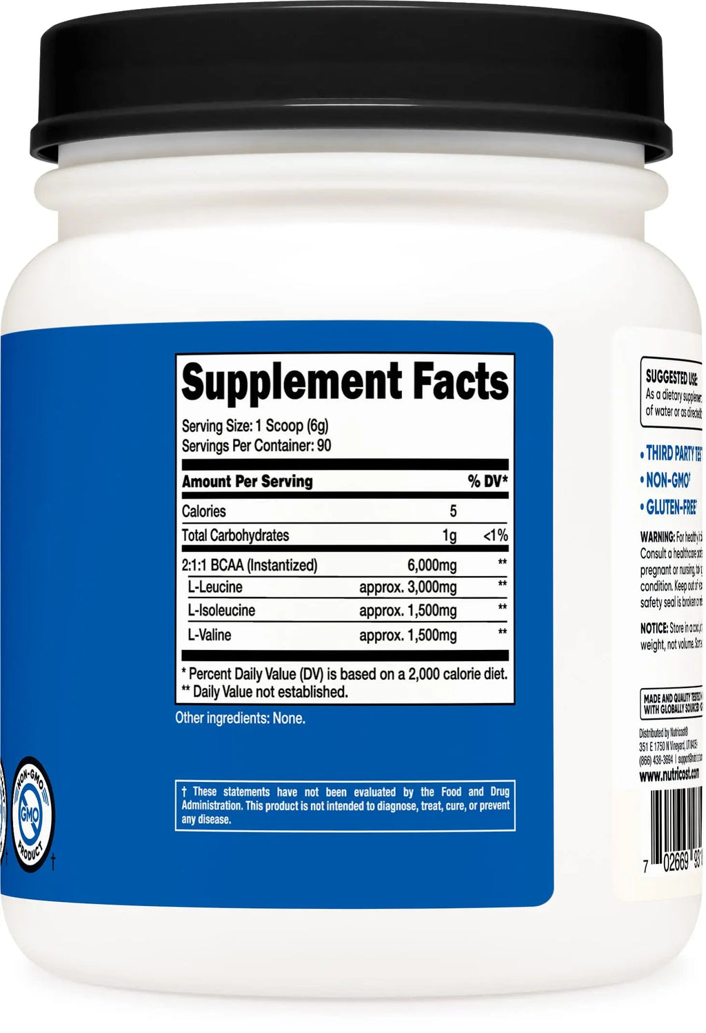 Nutricost BCAA Powder 2:1:1 (Unflavored, 90 Servings) - Branched Chain Amino Acids Nutricost Au supplements