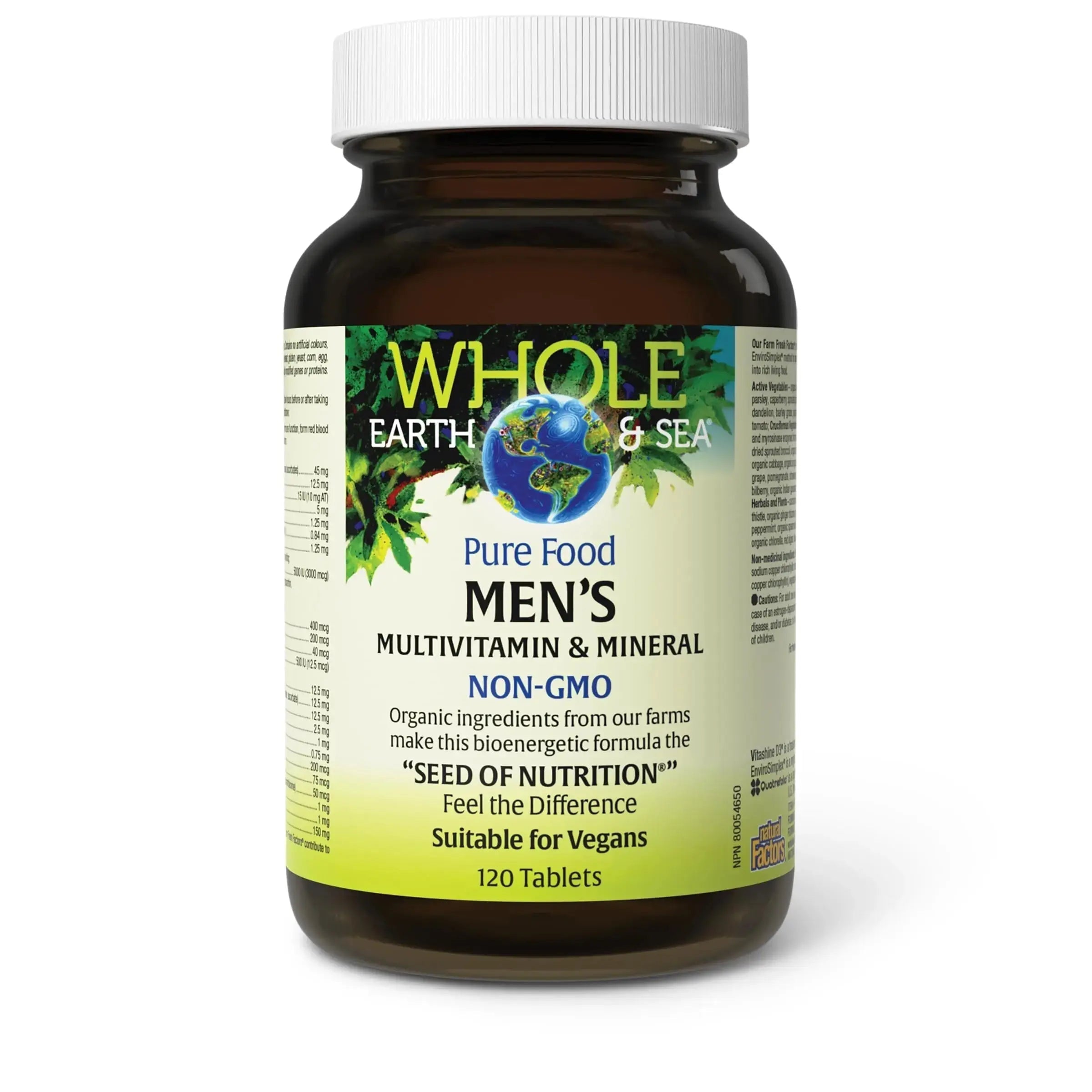 Natural Factors Whole Earth & Sea Men's Multivitamin s& Mineral, 1 Serving Contains Nutrition Equivalent to ½ lb of Veggies, 120 Tablets Natural Factors Au supplements