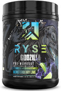 RYSE Godzilla X Noel Deyzel Pre Workout Powder - Monsterberry Lime - 400mg Caffeine, High Stim Pre-Workout for Men & Women with Citrulline & Beta Alanine - Energy, Pump & Focus - 20/40 Servings