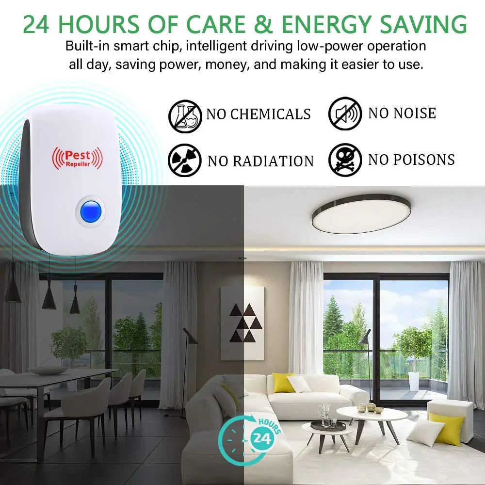Ultrasonic Pest Repeller 6 Packs Electronic Plug in Indoor Sonic Repellent Palmandpond Au supplements