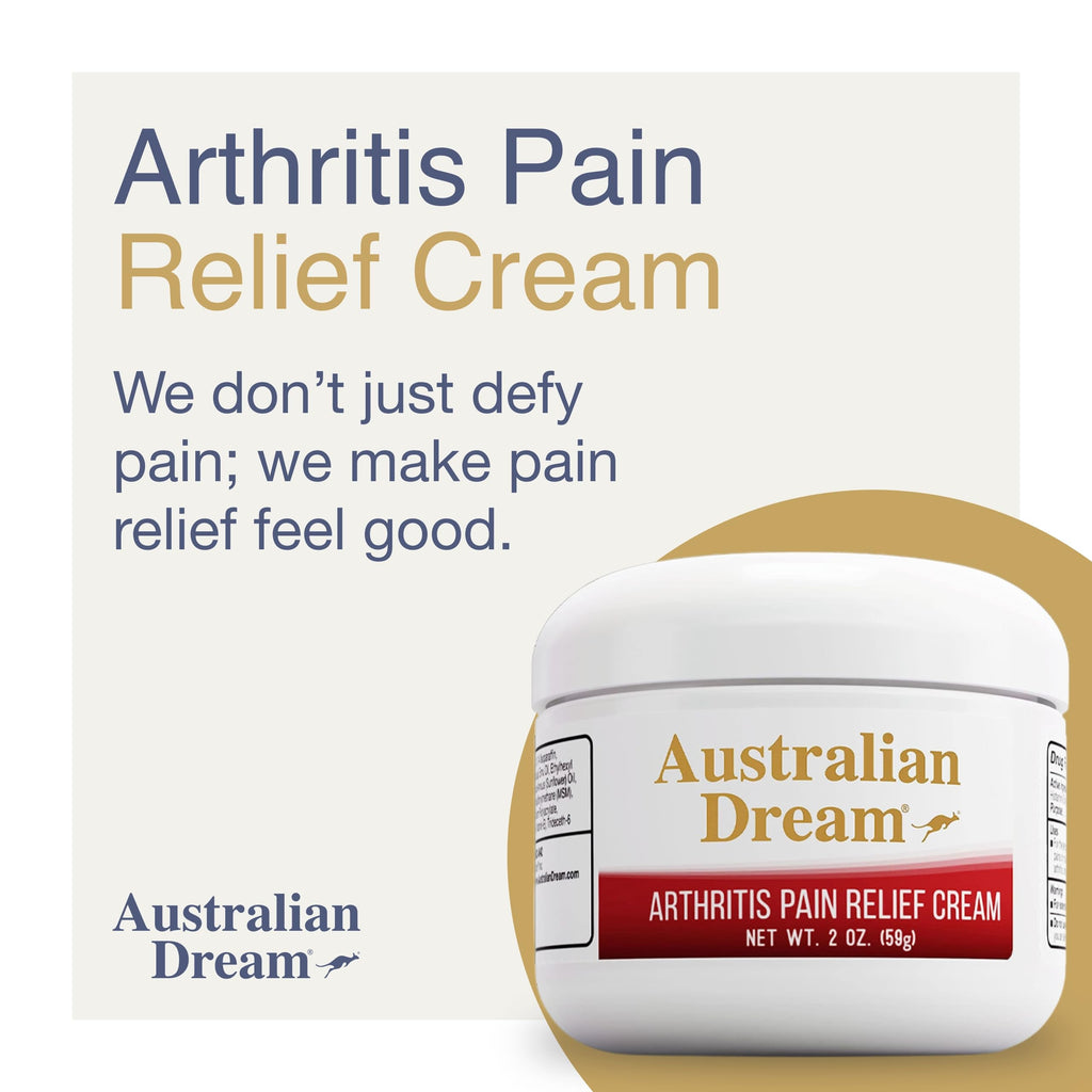 Australian Dream Arthritis Pain Relief Cream - Soothing & Non-Greasy - Powerful Topical Arthritis Pain Relief - Good for Muscle Aches or Joints - 2 oz Jar Australian Dream Au supplements