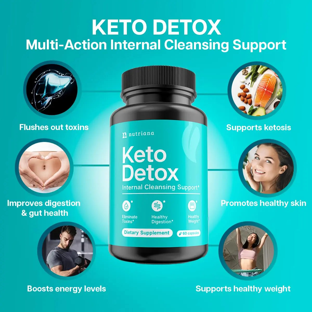 Nutriana Keto Detox Cleanser - Weight Loss Keto Pills Liver Supplement for Men & Women Nutriana Au supplements