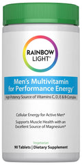 Rainbow Light Performance Energy Multivitamin for Men + | 90 Tablets | Real Food Nutrients | with Digestive Enzymes & Probiotics | Nitric Oxide Precursors Rainbow Light Au supplements