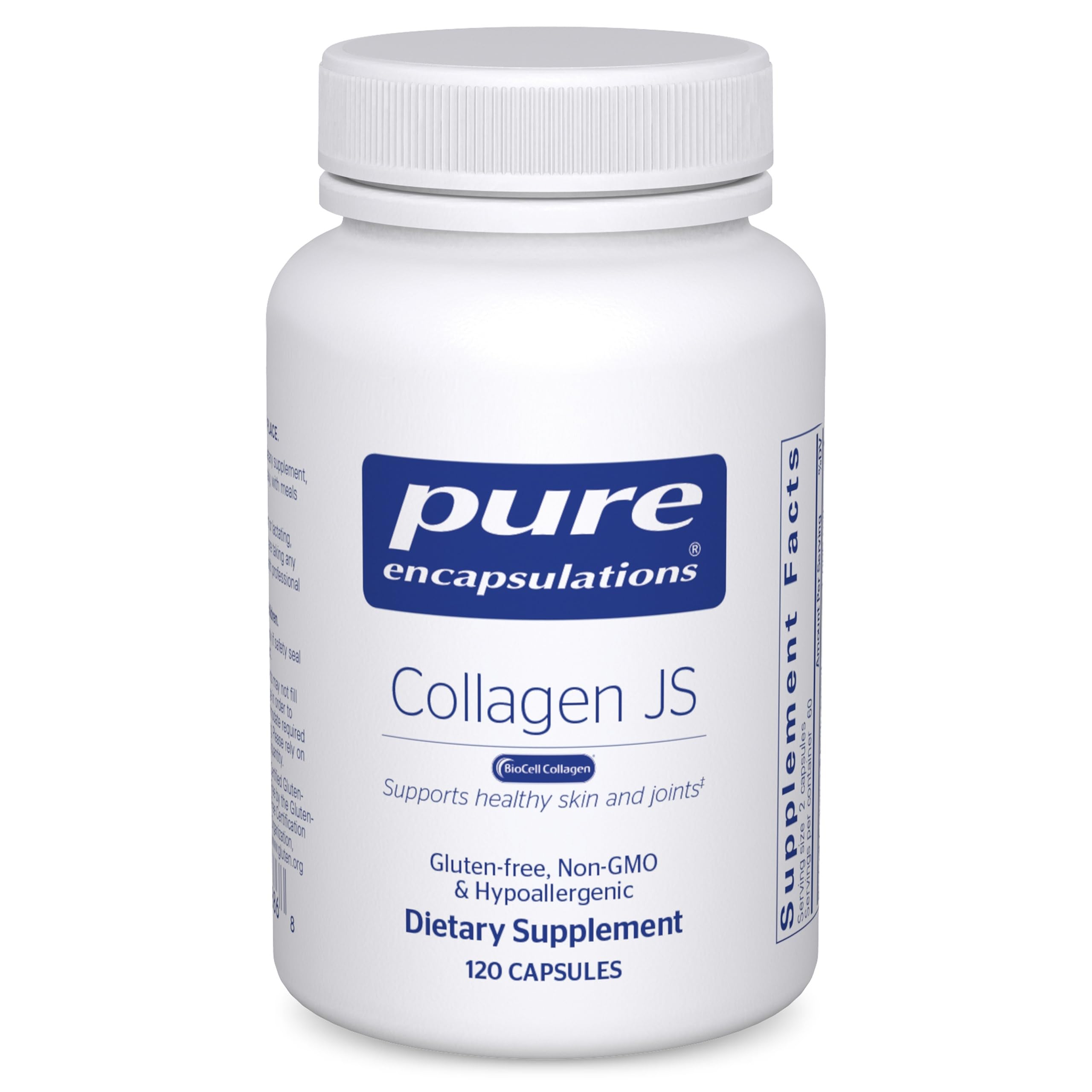 Pure Encapsulations Collagen JS - Skin & Joint Health* - 1,000 mg Hydrolyzed Biocell Collagen - Gluten Free & Non-GMO - 120 Capsules