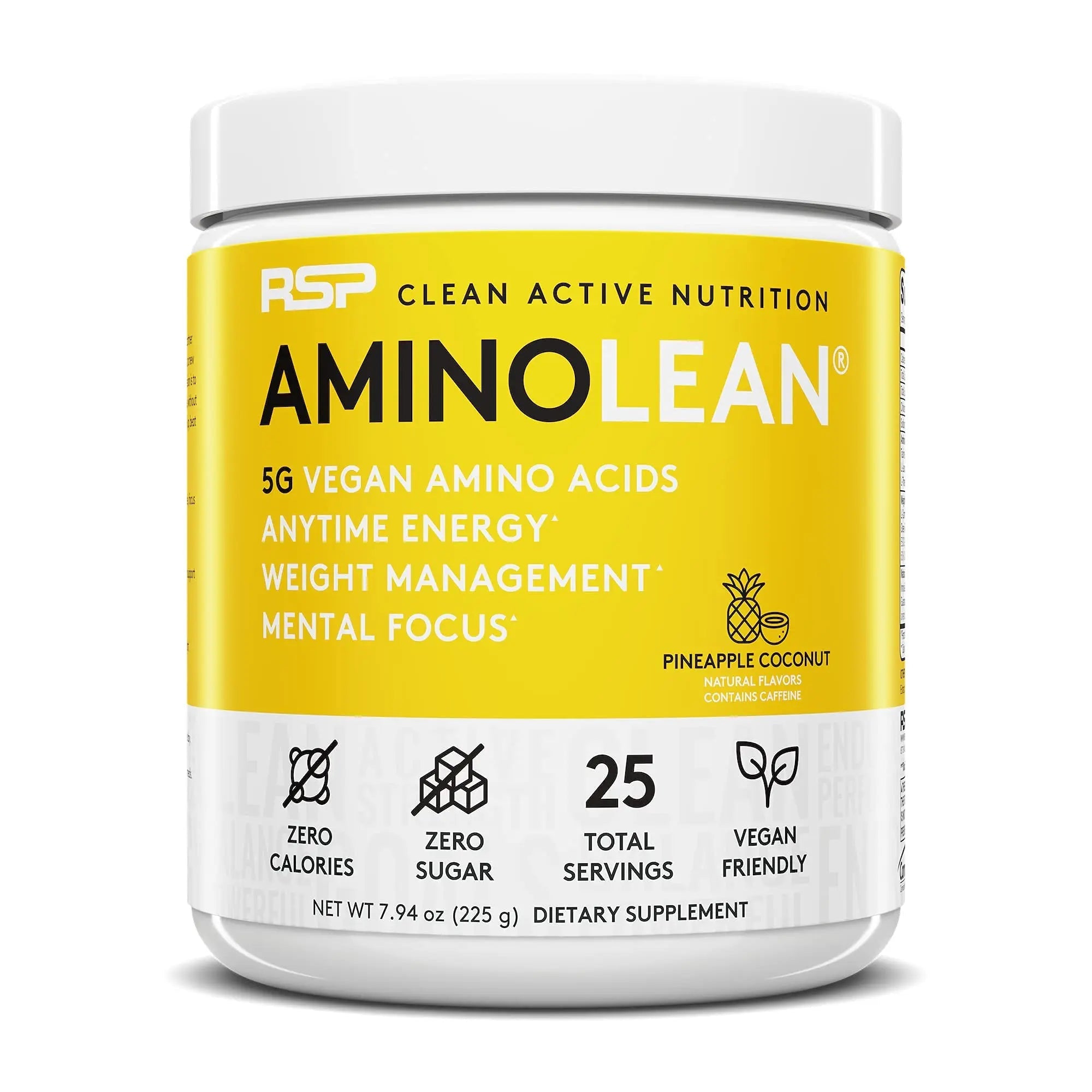 RSP NUTRITION Vegan AminoLean Pre Workout Energy (Pineapple Coconut 25 Servings) RSP NUTRITION Au supplements
