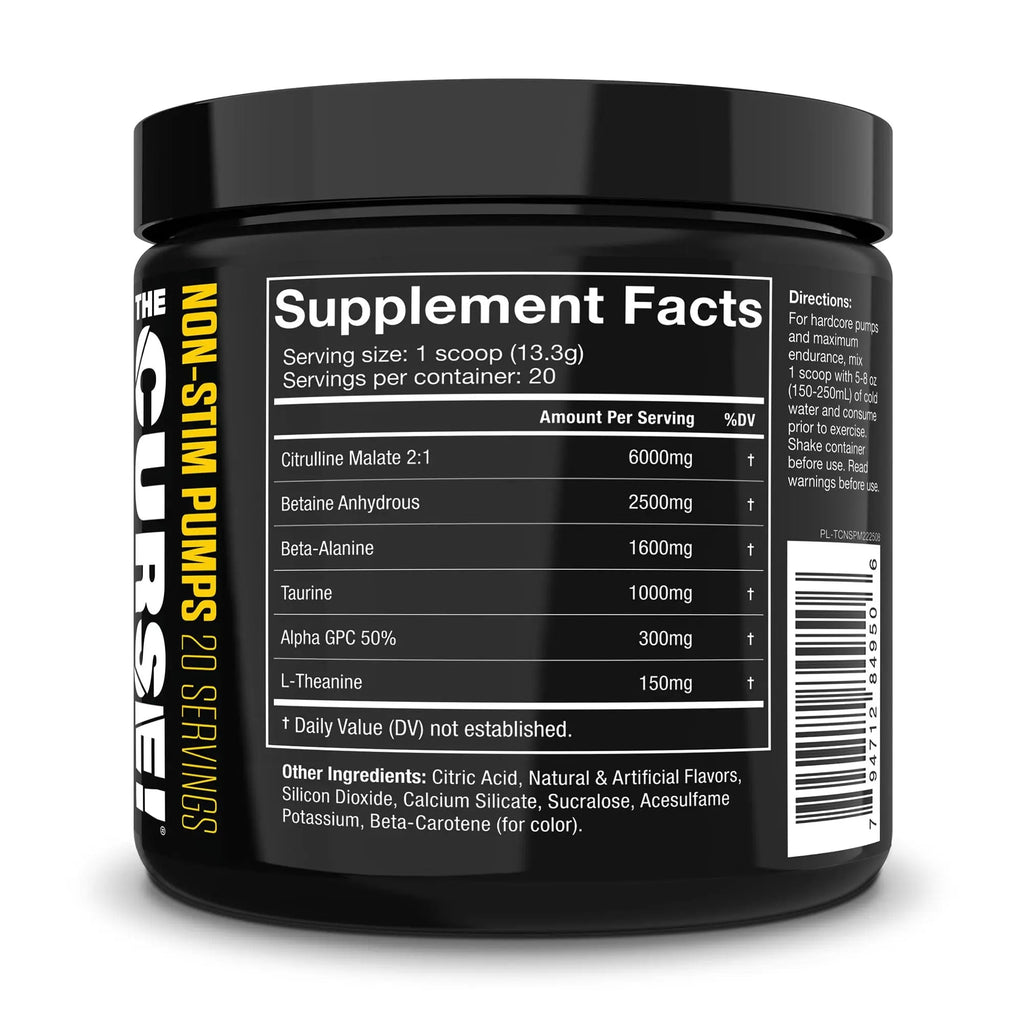 THE CURSE! JNX Sports Non-Stim Pumps Pre-Workout Supplement - Maximum Power THE CURSE! Au supplements