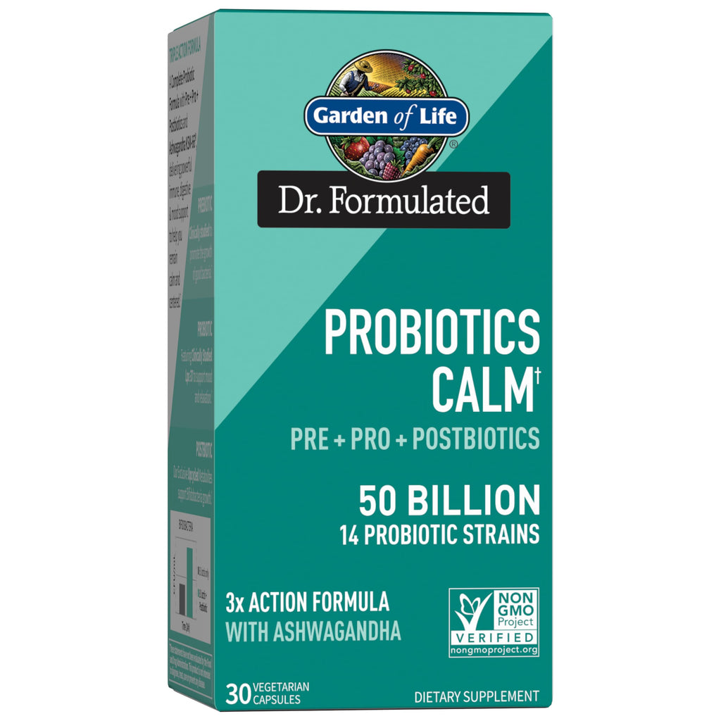 Garden of Life Dr. Formulated Pre, Post & Probiotics Calm 50 Billion CFU Daily 3-in-1 Complete Supplement with Ashwagandha – Mood Support, Digestive & Immune Support, 30 Vegetarian Capsules Garden of Life Au supplements