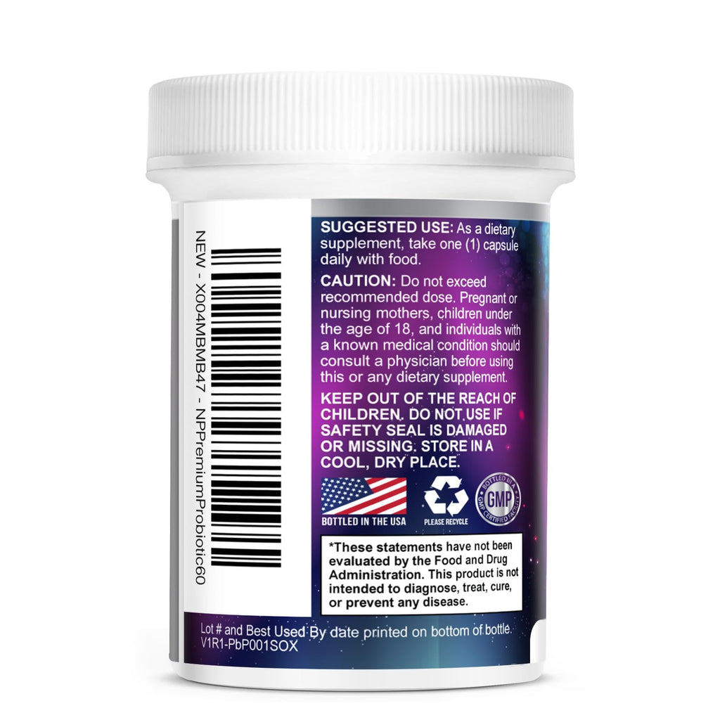 Probiotics for Digestive Gut Health - 100 Billion CFU Per Capsule, 16 Premium Strains & Prebiotics - Best Probiotics for Women & Men, Occasional Constipation