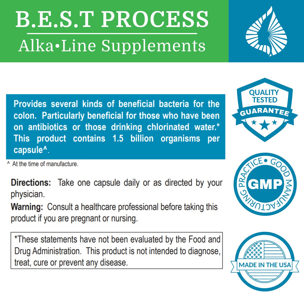 Morter HealthSystem Alkadophilus Best Process Alkaline — No Refrigeration Probiotic & Prebiotic Digestive Supplement — 1.5 Billion CFU of Good Bacteria & Beetroot