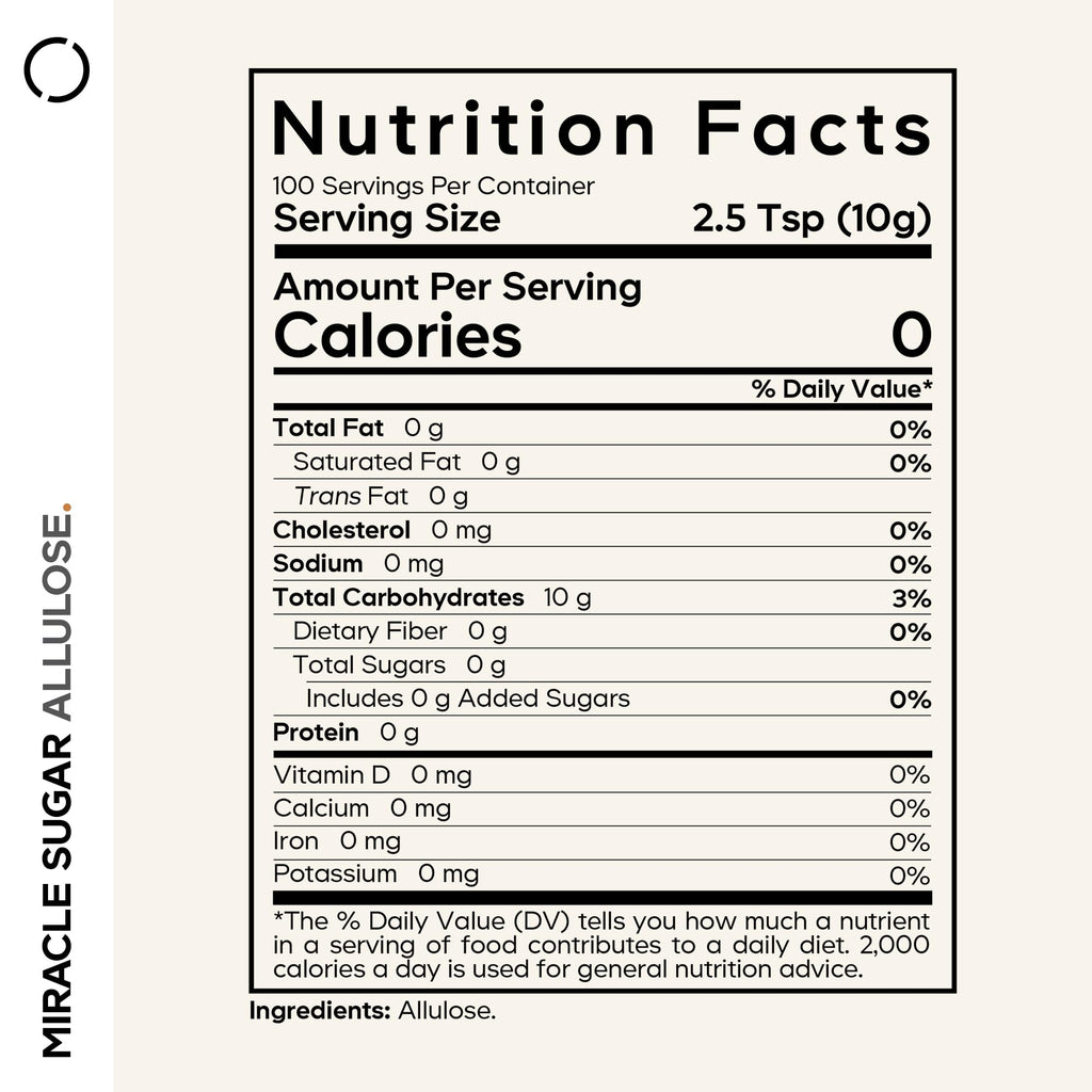 Codeage Miracle Sugar Allulose Powder - All-purpose Zero Calorie Allulose Sweetener, +3 Month Supply - 0 Net-Carbs - Rare Sugar Alternative to Stevia, Aspartame & Liquid - Non-GMO - 35.27 Oz Codeage Au supplements