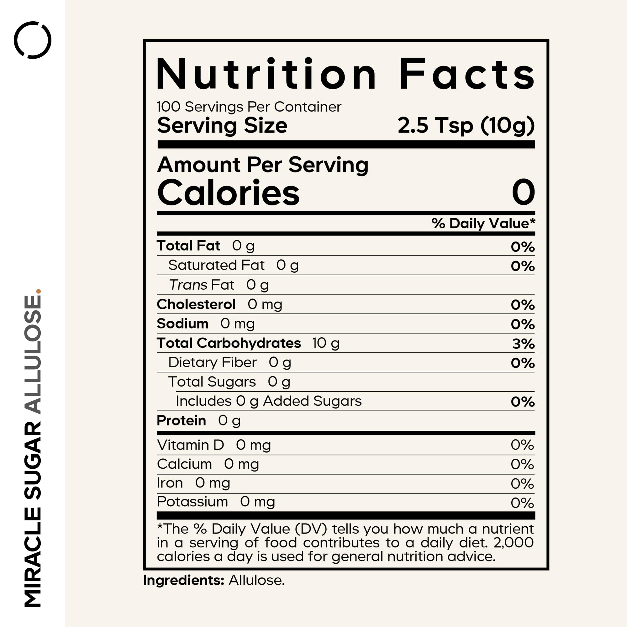 Codeage Miracle Sugar Allulose Powder - All-purpose Zero Calorie Allulose Sweetener, +3 Month Supply - 0 Net-Carbs - Rare Sugar Alternative to Stevia, Aspartame & Liquid - Non-GMO - 35.27 Oz Codeage Au supplements