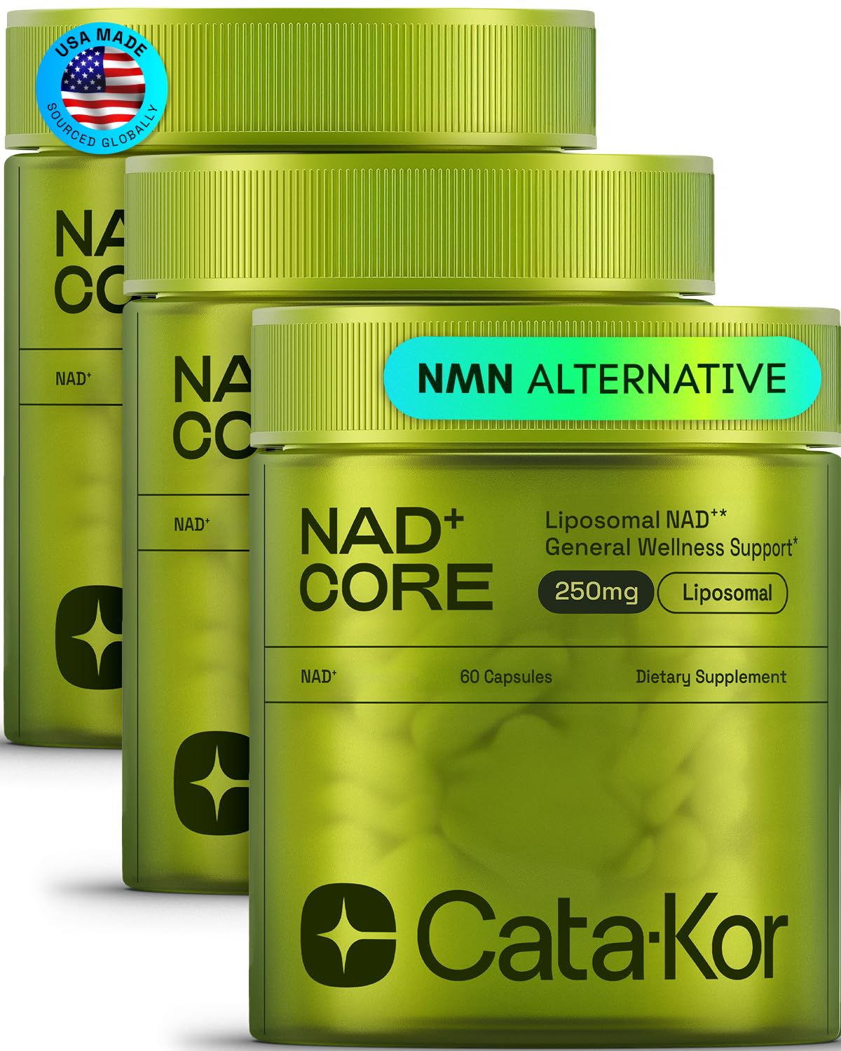 Cata-Kor NMN Supplement Alternative – Liposomal NAD+ Supplement – Third-Party Tested – NAD CORE – 90-Day Supply – 180 Capsules Cata-Kor Au supplements