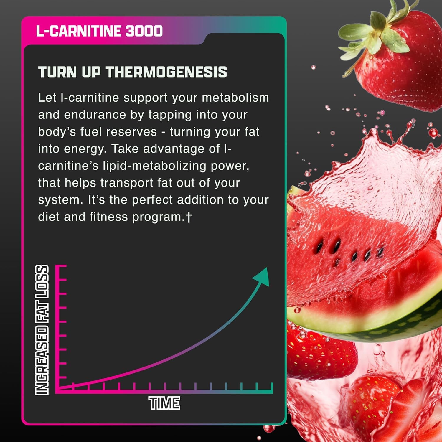 Nutrex Research L Carnitine 3000 - Clinically Dosed L-Carnitine Liquid for Energy, Metabolism & Muscle Recovery - Delicious Strawberry Watermelon - No Sugar, No Carbs