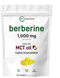 Micro Ingredients 1000mg with MCT Oil, 240 Softgels | Highly Bioavailable Formula with Berberine HCI from Aristata