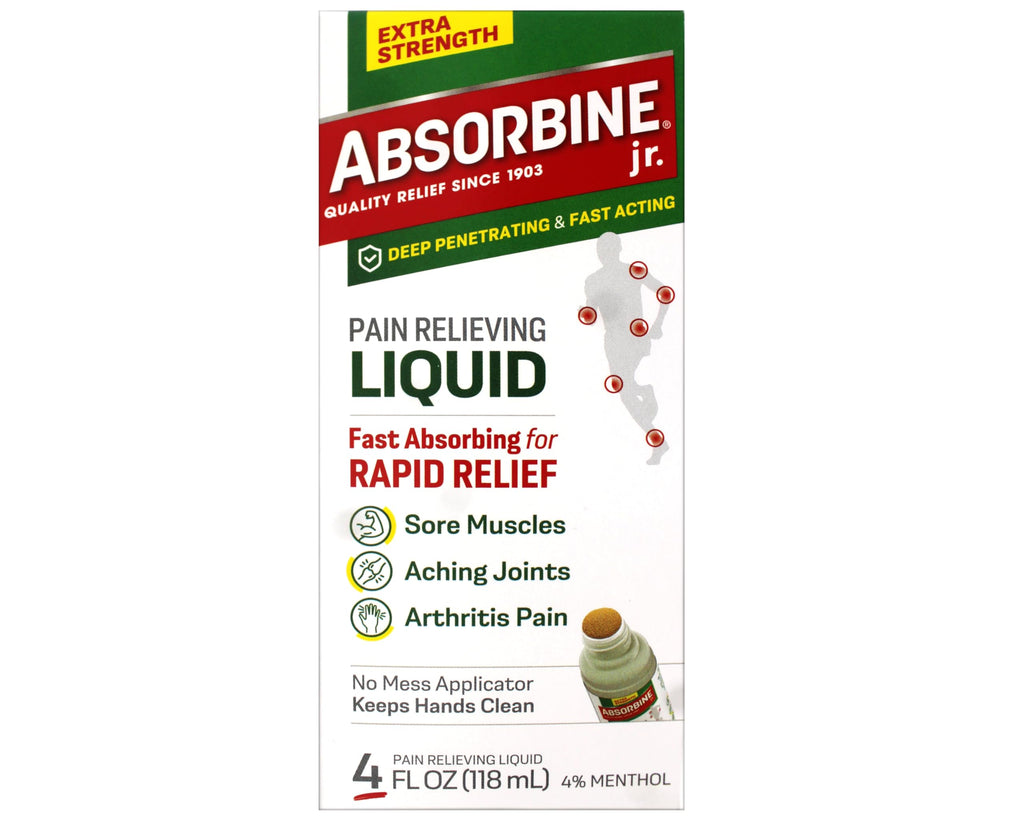 ABSORBINE JR. Extra Strength Pain Relieving Liquid, for Muscle, Joints, Arthritis Pain, with No-Mess Applicator, 4 Oz (Pack of 3) ABSORBINE JR. Au supplements