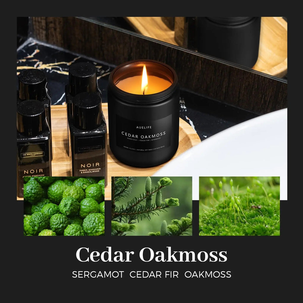 Scented Candles Set | Men Candles Set, Candles for Men Scented Candles for Home - 4 Pack Candles Scents Auelife Au supplements