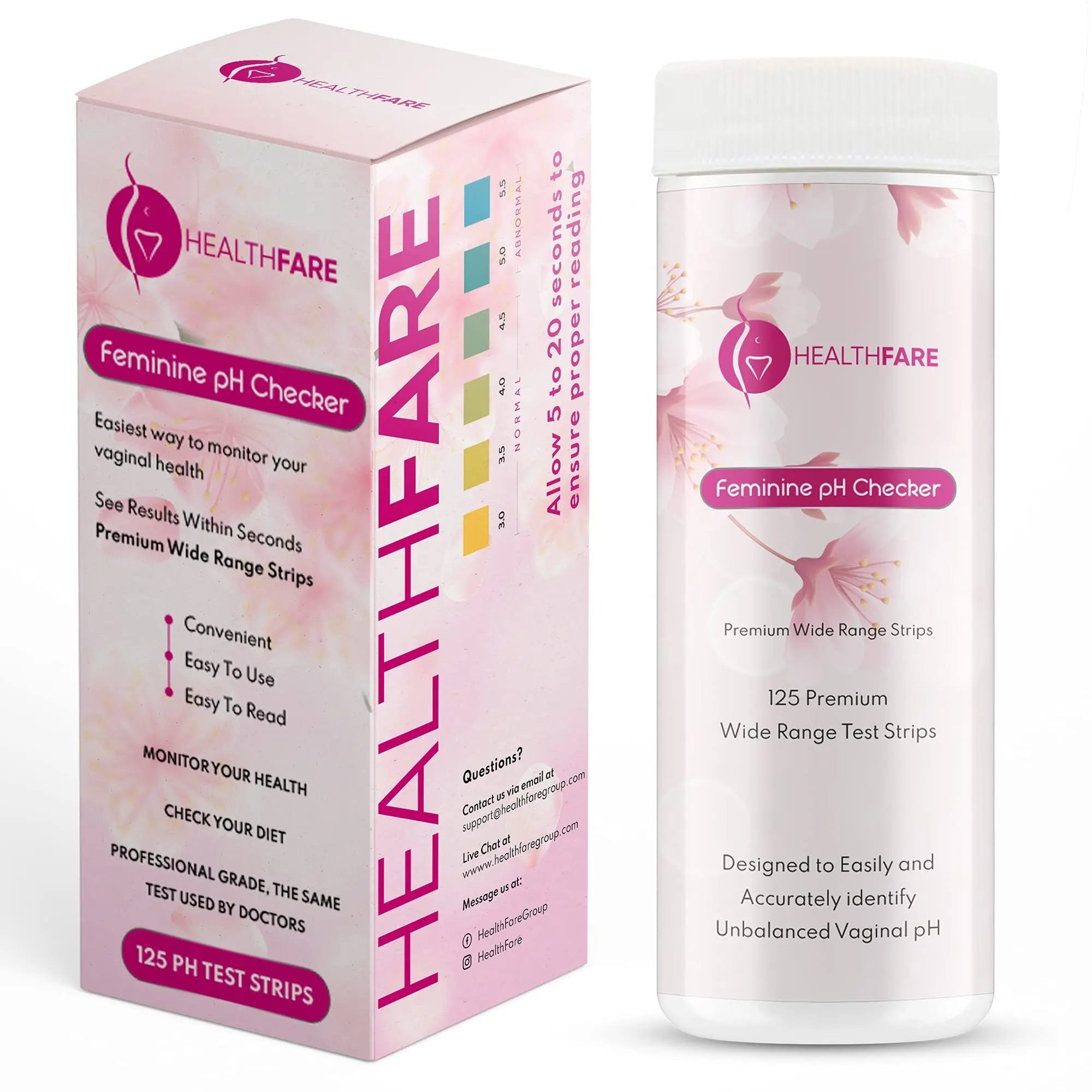 Healthfare Feminine pH Checker Test Strips to Monitor Intimate Health, Balance pH Level 3.0-5.5 Healthfare Au supplements