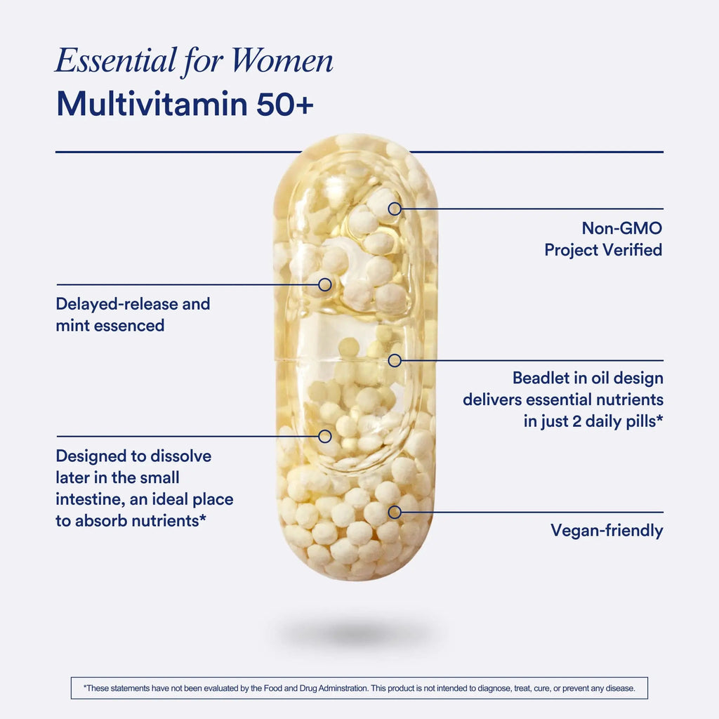 Ritual Multivitamin for Women 50+, Menopause Supplements with Vitamin D3, K2 and Magnesium for Bone Support*, Omega-3 DHA, Vitamin B12 Ritual Au supplements