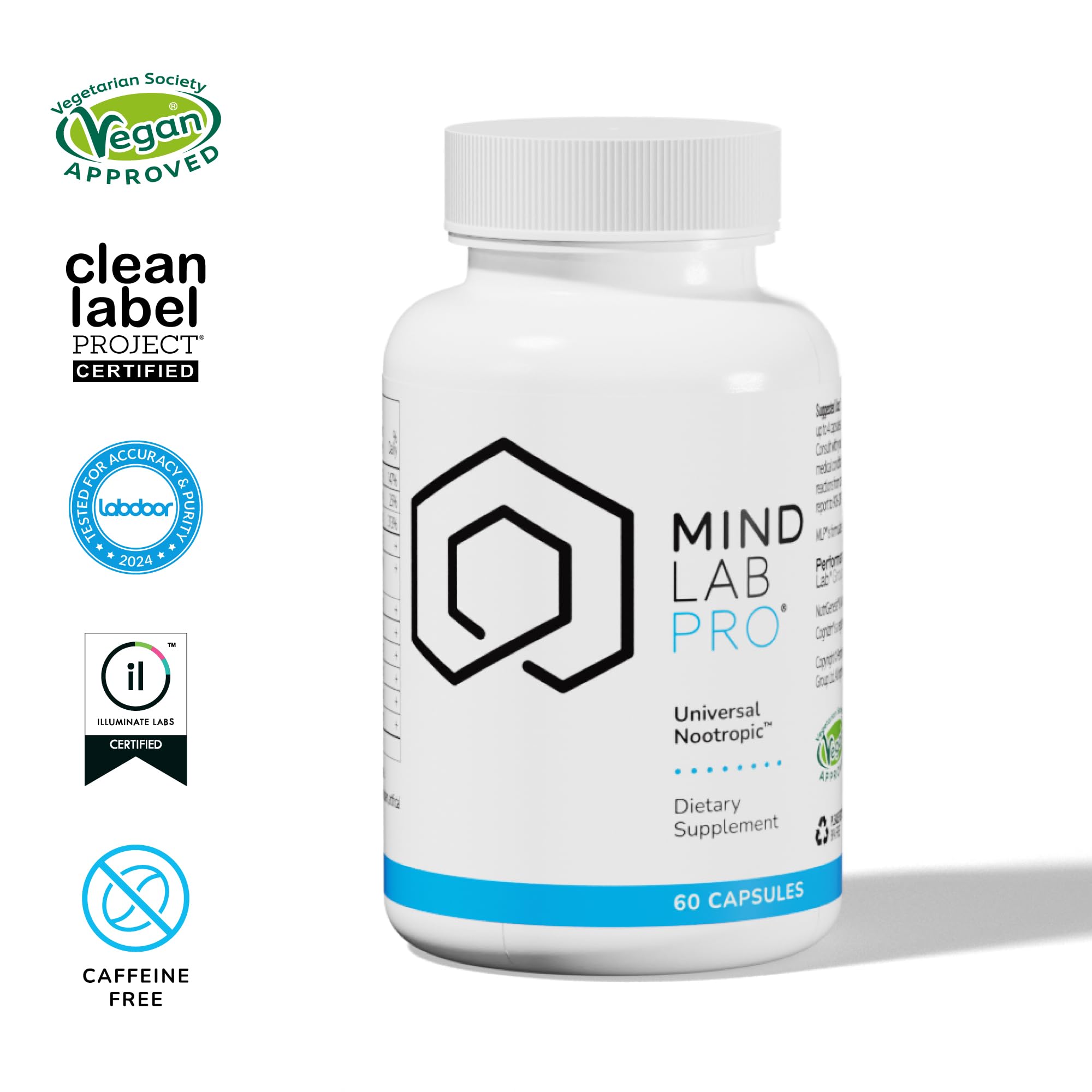Mind Lab Pro® MLP® v4 Universal  Booster Supplement for Focus, Memory, Clarity, Energy - 60-Count - Plant-Based, Naturally Sourced Memory Vitamins