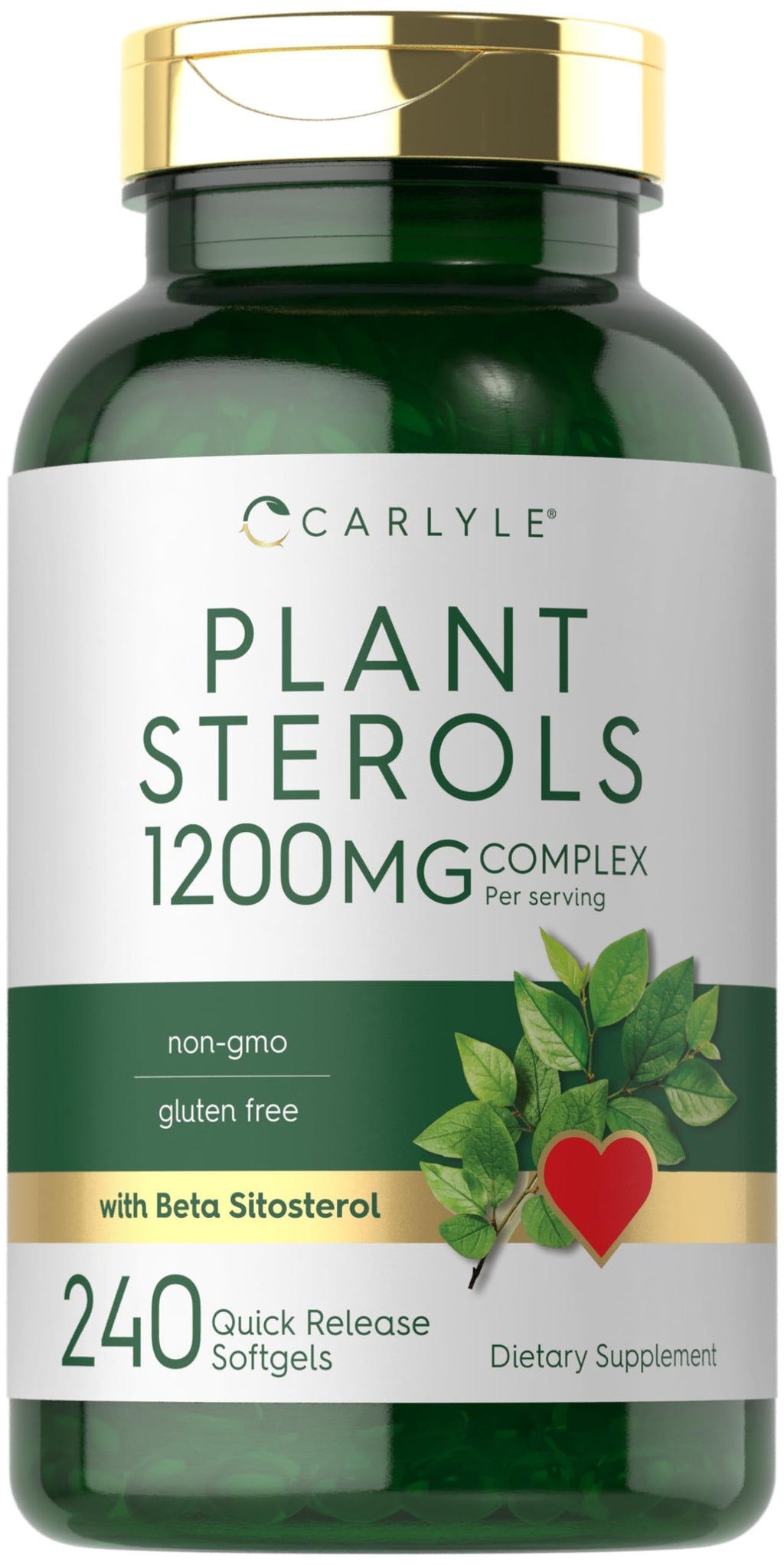 Carlyle Plant Sterols Supplement 1200 mg | 240 Softgels | with Beta Sitosterol | Non-GMO & Gluten Free
