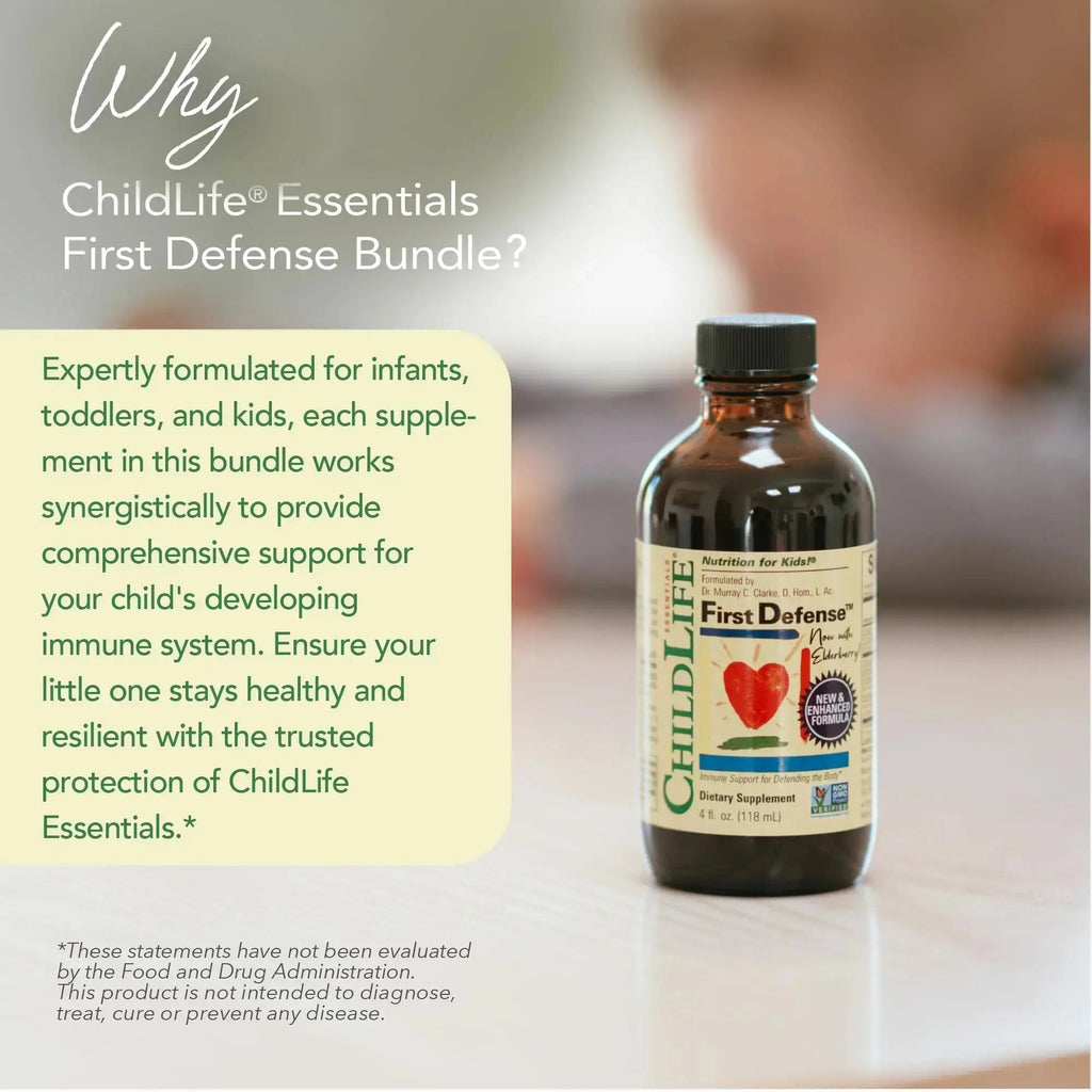 CHILDLIFE ESSENTIALS Immune Support 3-Pack - Liquid Vitamin C, First Defense, and Echinacea - Immune Boosting Supplements CHILDLIFE ESSENTIALS Au supplements