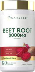 Carlyle Beet Root Capsules | 120 Count | Quick Release Capsules | Non-GMO and Gluten Free Supplement