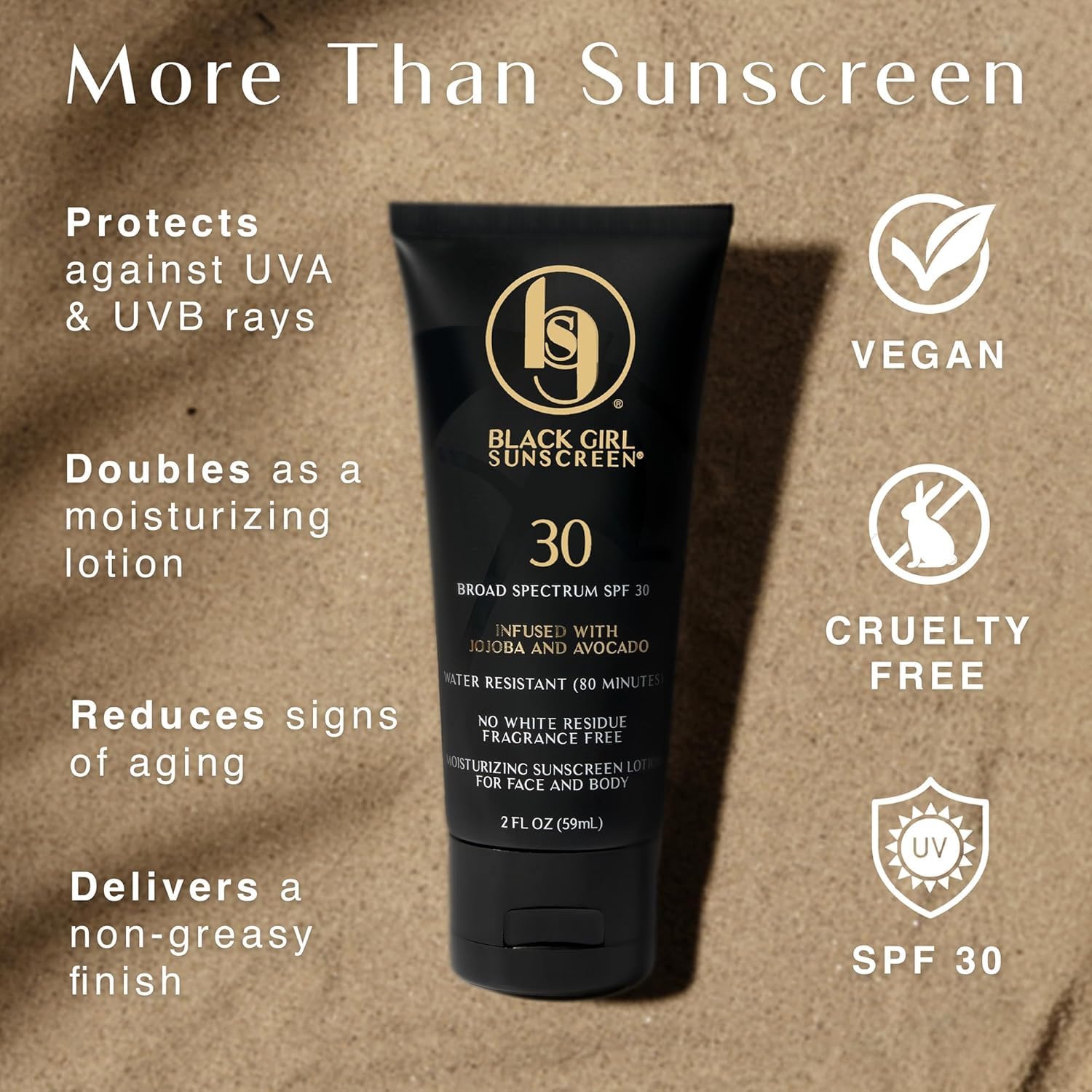 Black Girl Sunscreen SPF 30 for the Face & Body - Moisturizing Sun Protection, SPF 30, Sun Lotion for Women