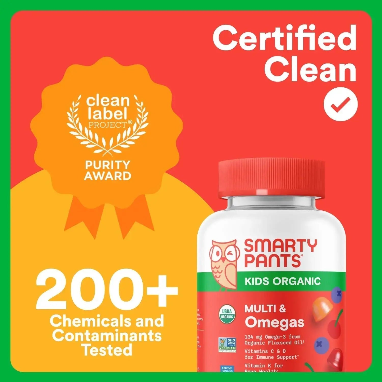 SmartyPants Organic Kids Multivitamin Gummies: Omega 3 (ALA), Vitamin D3, C, Vitamin B12, B6, A, K & Zinc for Immune Support, Biotin SmartyPants Au supplements