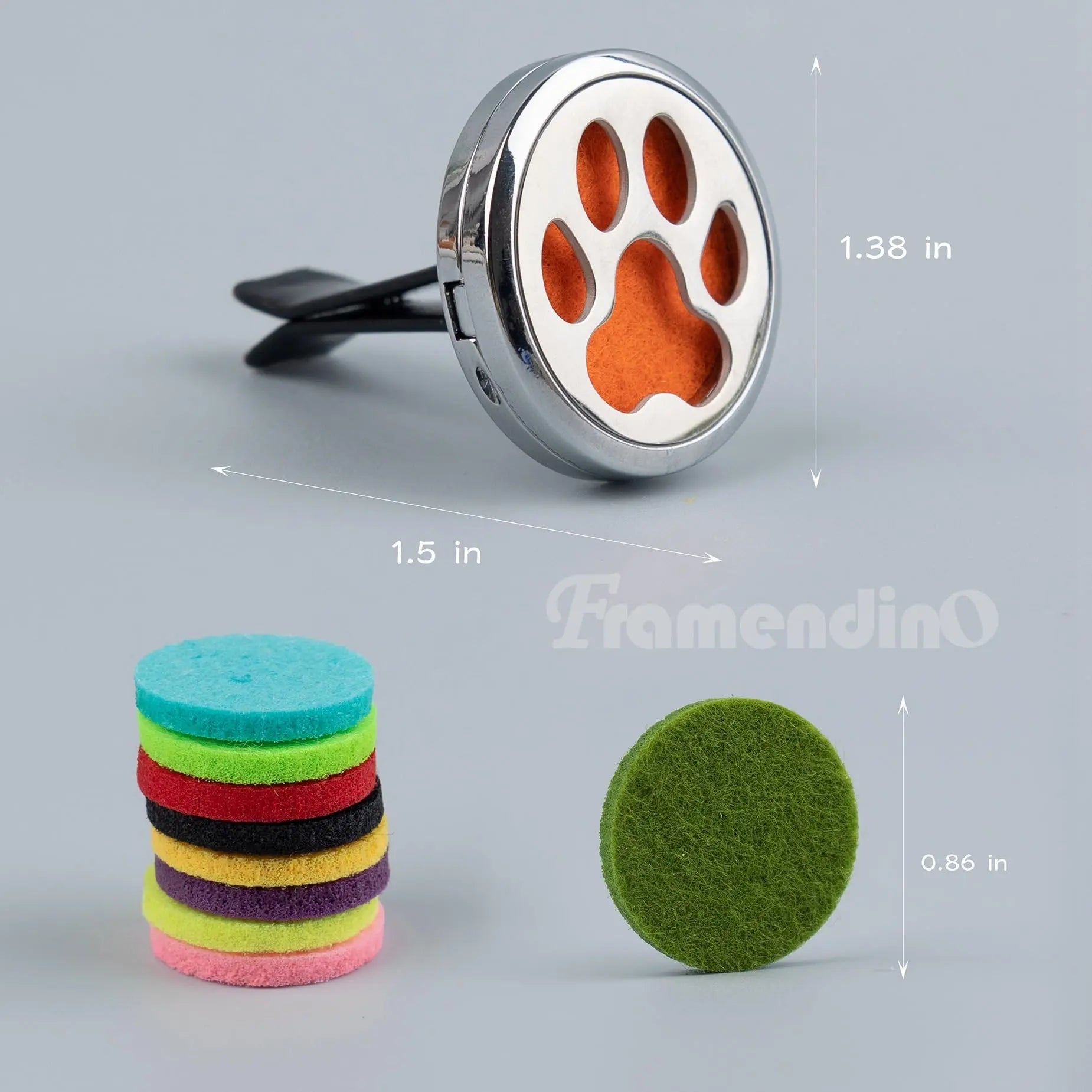 Framendino, 2 Pack Dog Paw Print Locket for Essential Oil Diffuser with 20 Felt Refill Pads Framendino Au supplements