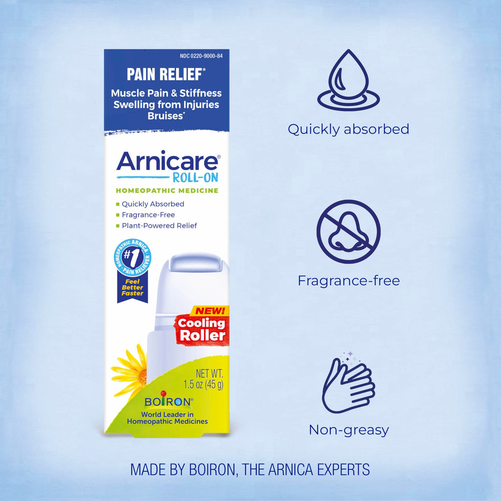 Boiron Arnicare Roll-On for Relief of Joint Pain, Muscle Pain, Muscle Soreness, and Swelling from Bruises or Injury - Cooling Metal Roller and Fragrance-Free - 1.5 oz Boiron Au supplements