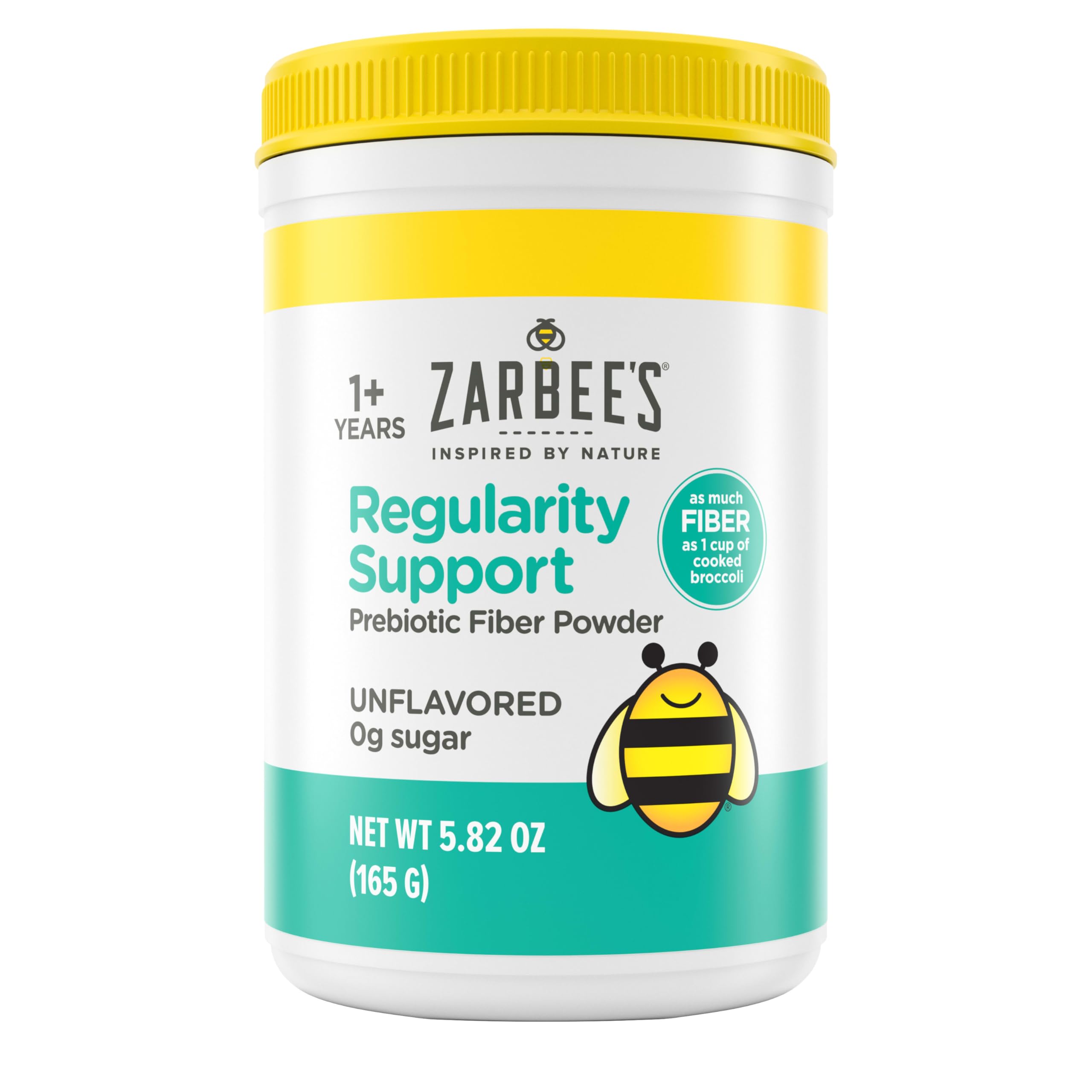 Zarbee’s Children’s Regularity Support Prebiotic Fiber Powder, Flavorless, Sugar Free, Gluten-Free, Daily Fiber Supplement