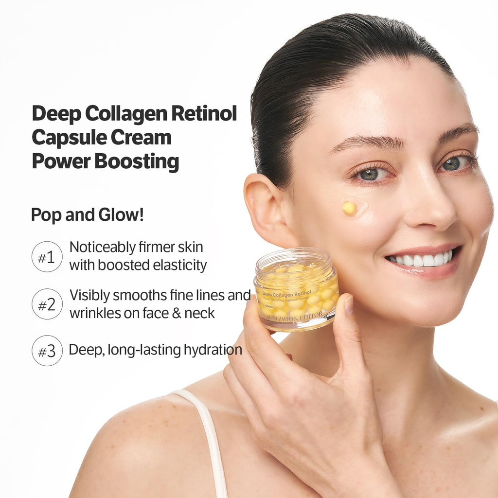 SUNGBOON EDITOR Deep Collagen Retinol Capsule Cream | For Fine Lines and Dry Skin