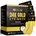 Taimand Under Eye Patches (30 Pairs), 24K Gold Under Eye Mask for Puffy Eyes, Dark Circles,Bags and Wrinkles with Collagen
