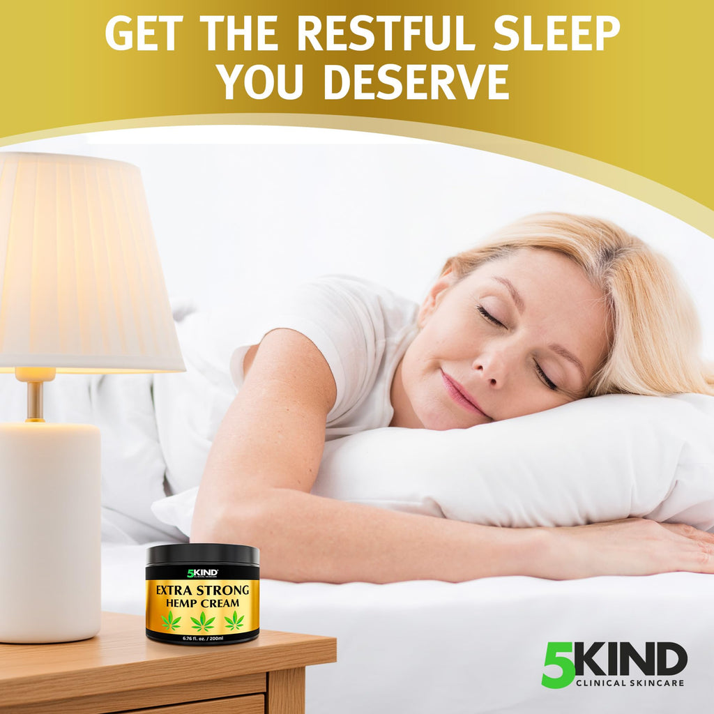 5kind Extra Strong Hemp Cream 6.76 fl oz - Maximum Strength - Natural Topical Cream - Muscle Rub for Lower Back, Joints, Neck, Knees, Shoulders 5kind clinical skincare Au supplements