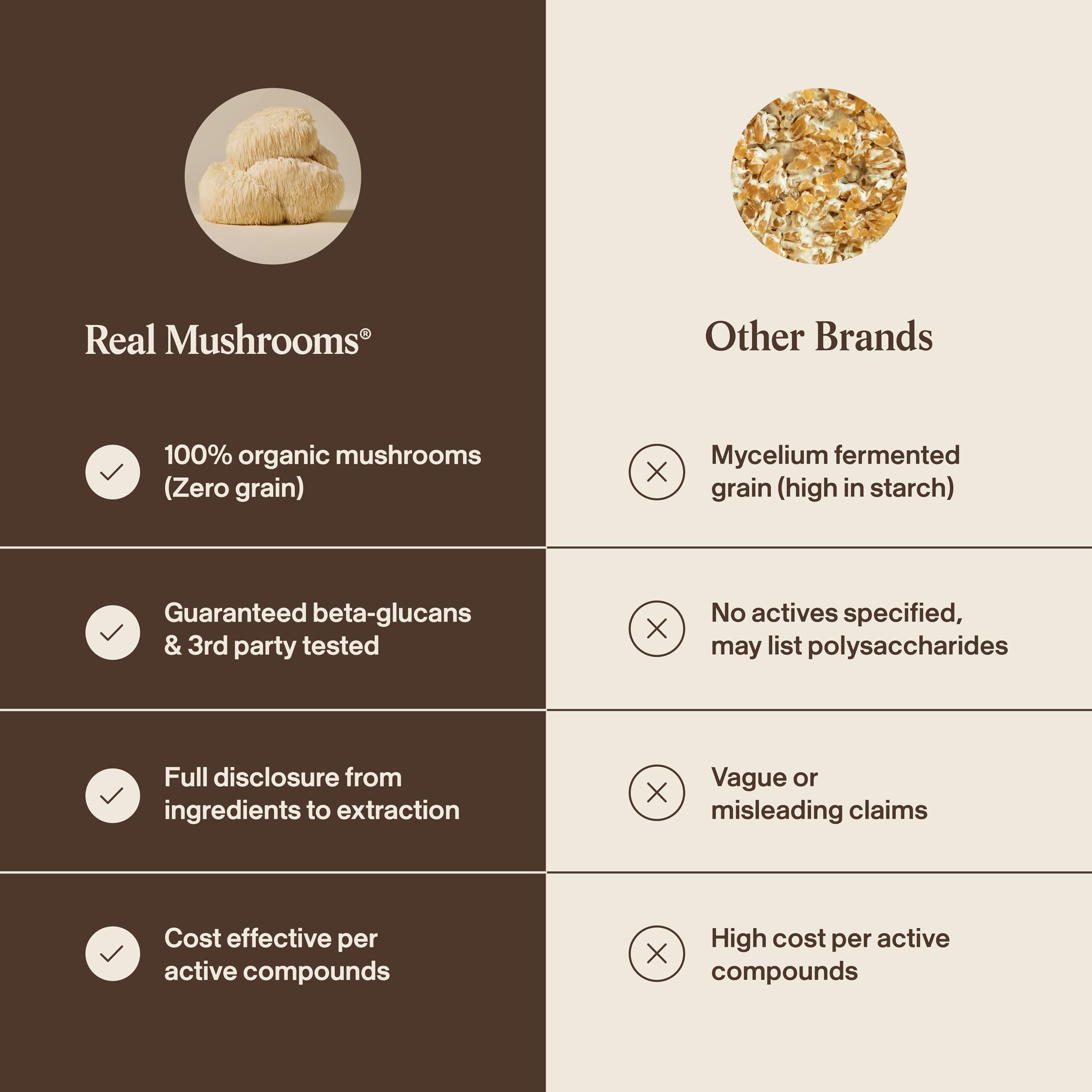 Real Mushrooms Lions Mane Mushroom Cognition (120 Capsules) Lions Mane Mushroom Powder Extract Capsules