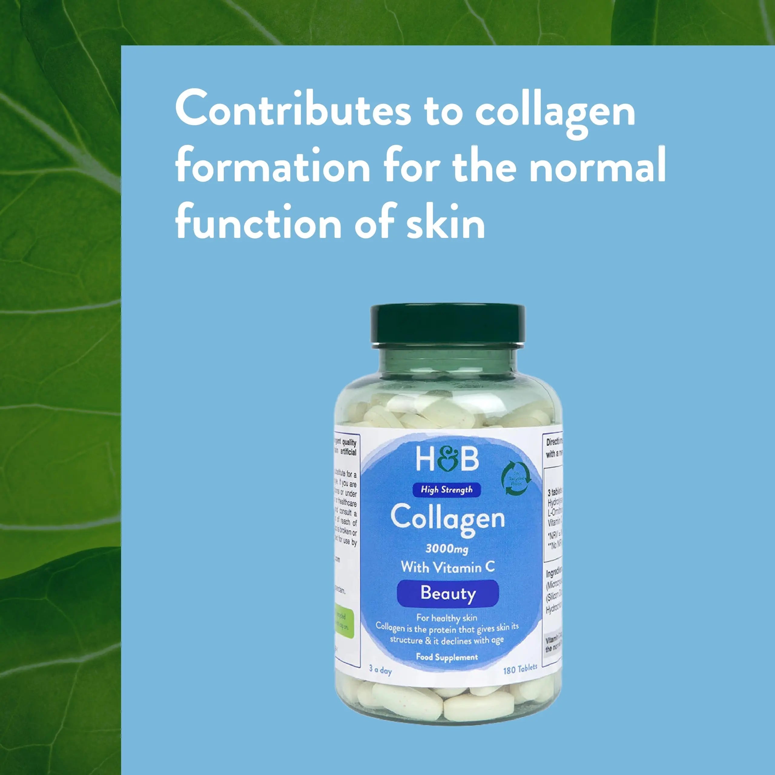 Holland & Barrett Bovine Collagen Tablet 3000mg - Type I Collagen Peptides - Hydrolysed Collagen with Vitamin C - Hair, Skin & Nails Holland & Barrett Au supplements