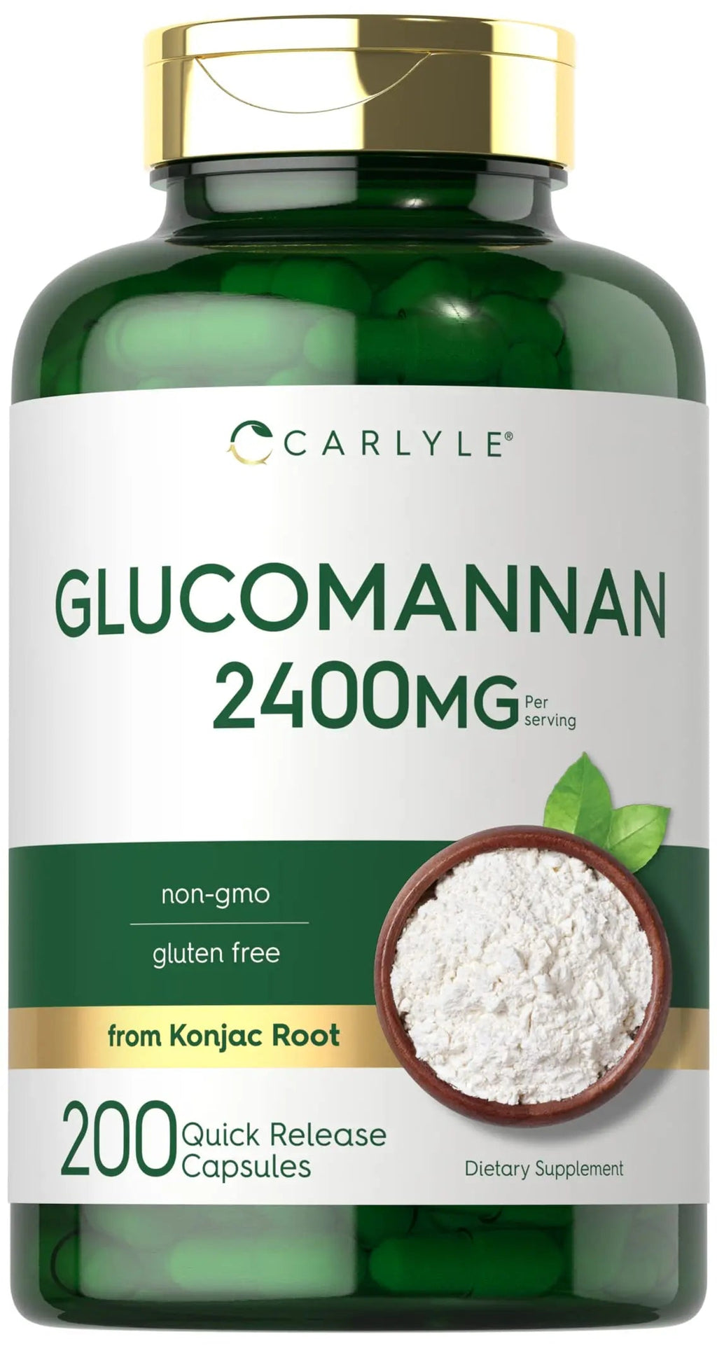 Carlyle Glucomannan Capsules | 200 Count | Soluble Fiber Pills | Non-GMO Carlyle Au supplements