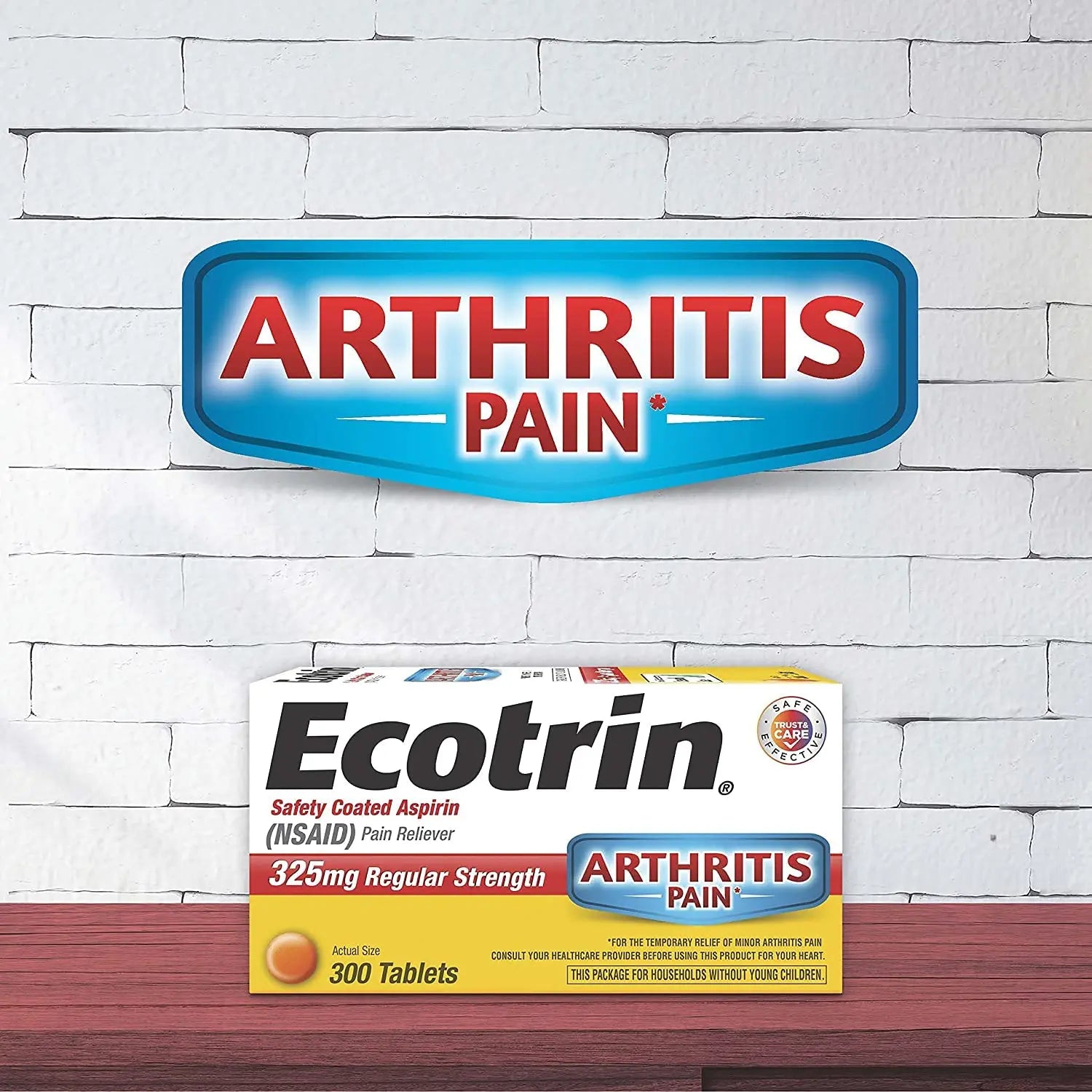 Ecotrin Safety Coated Aspirin Arthritis Pain Reliever Tablets, Regular Strength, NSAID 325 mg, 125 ct (Pack of 2) Ecotrin Au supplements